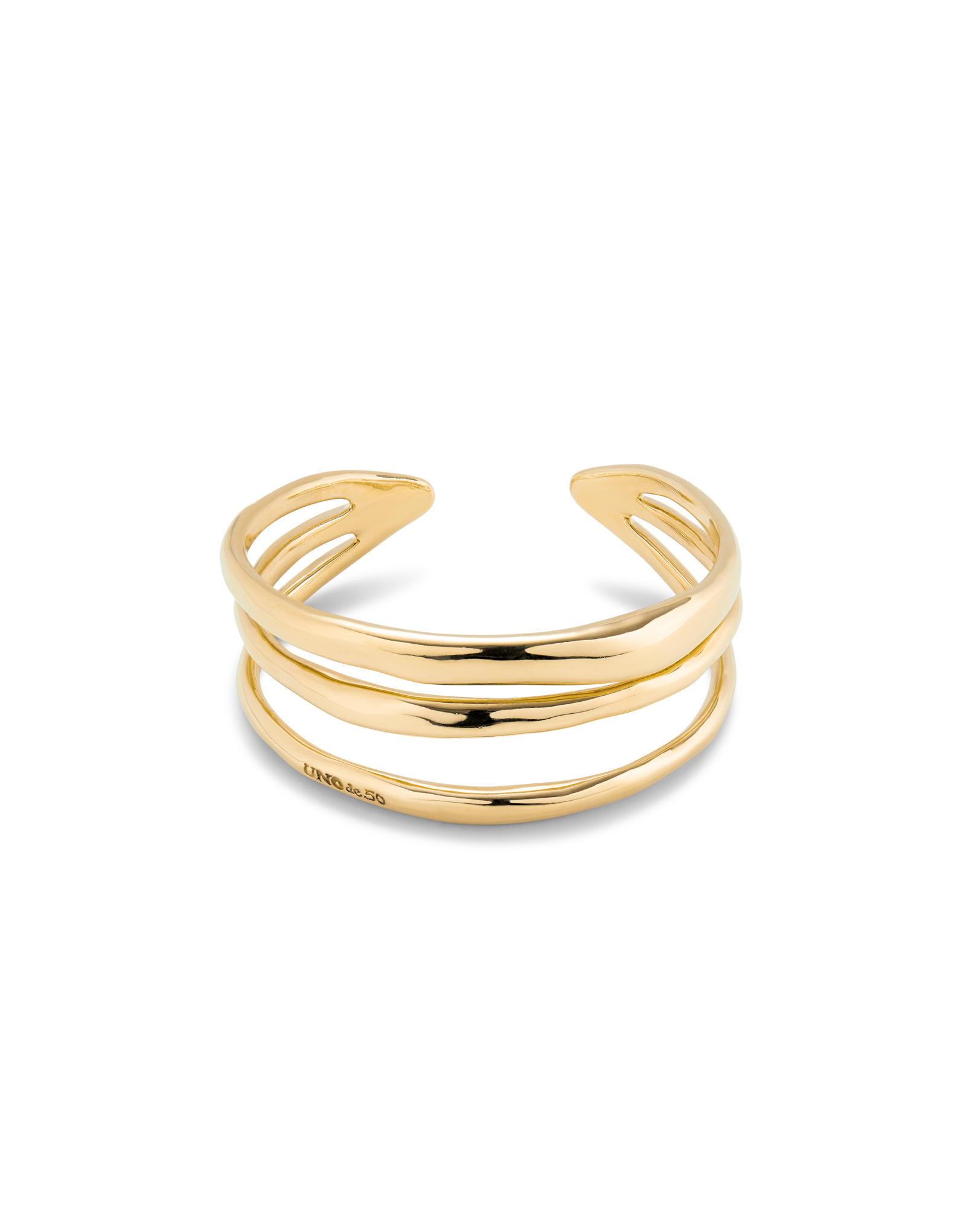 Triple strand cuff bracelet, Golden, large thumbnail