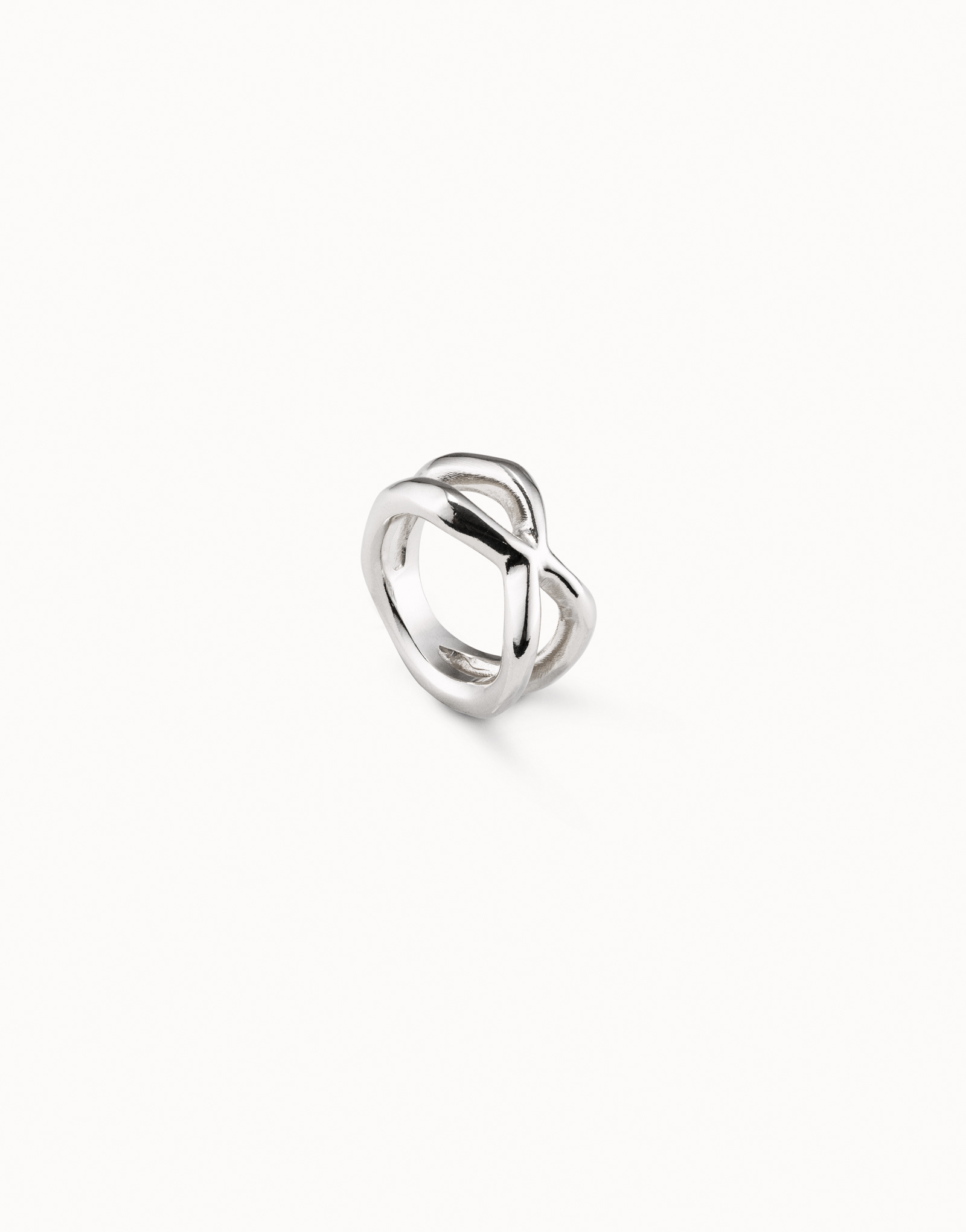Ring Crossed, Silver, large thumbnail