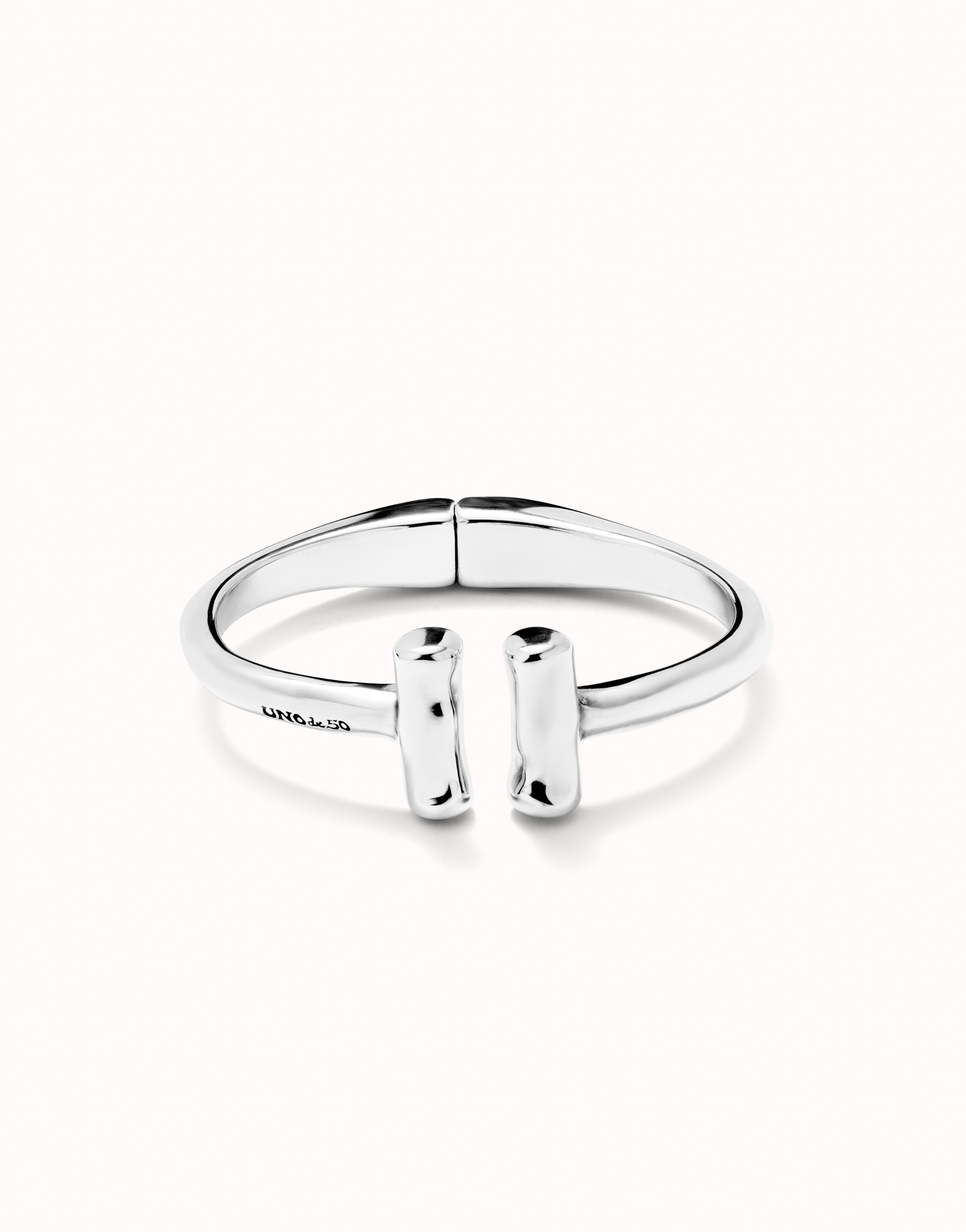 Bangle bracelet with two tubes, Silver, large thumbnail
