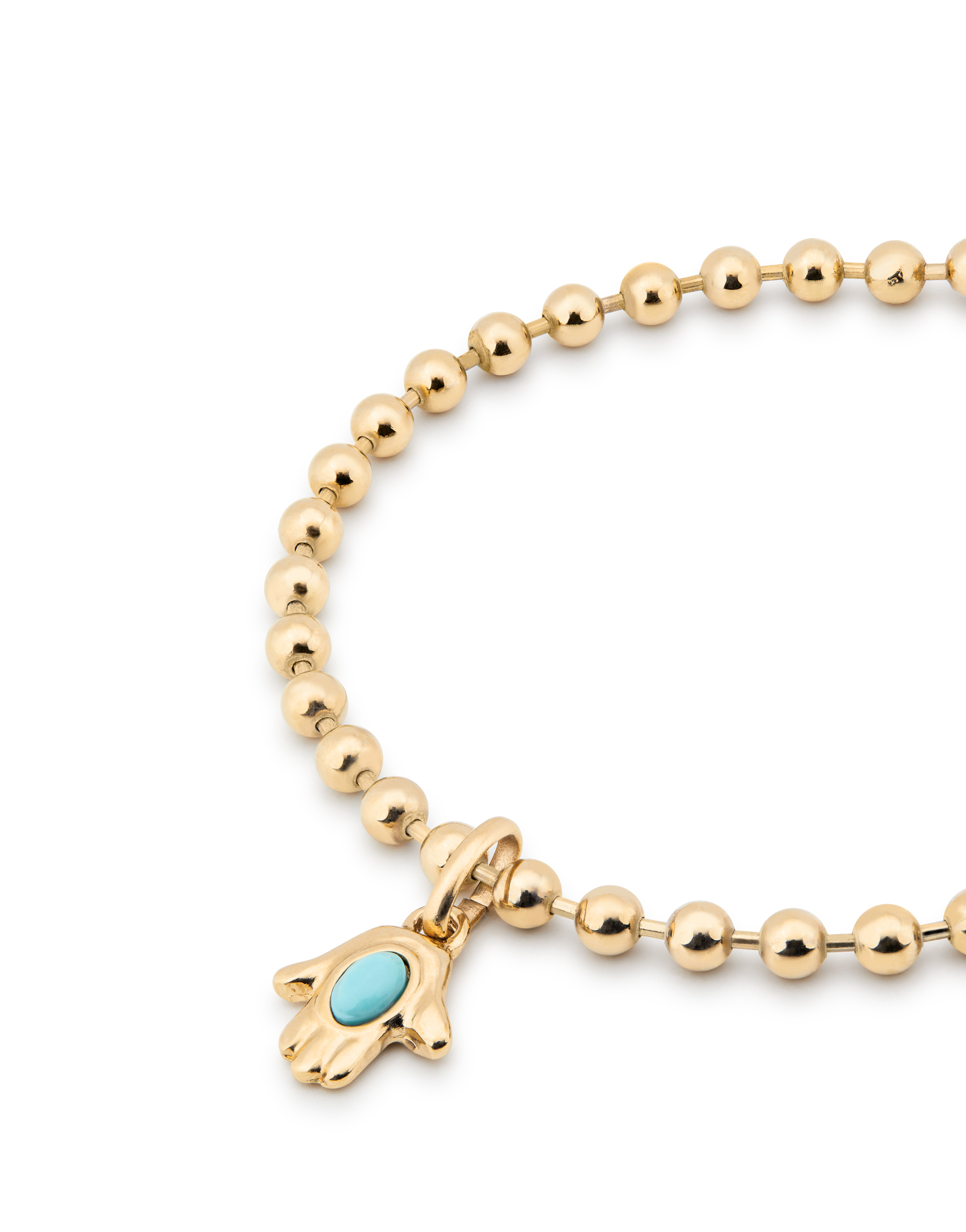 Beaded charm anklet, Golden, large thumbnail