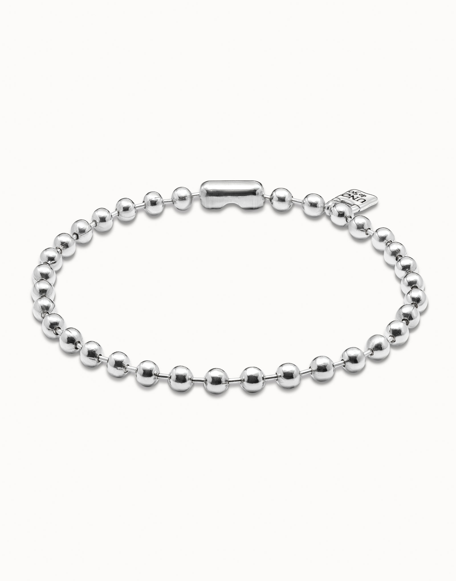 Short beaded necklace with padlock, Silver, large thumbnail