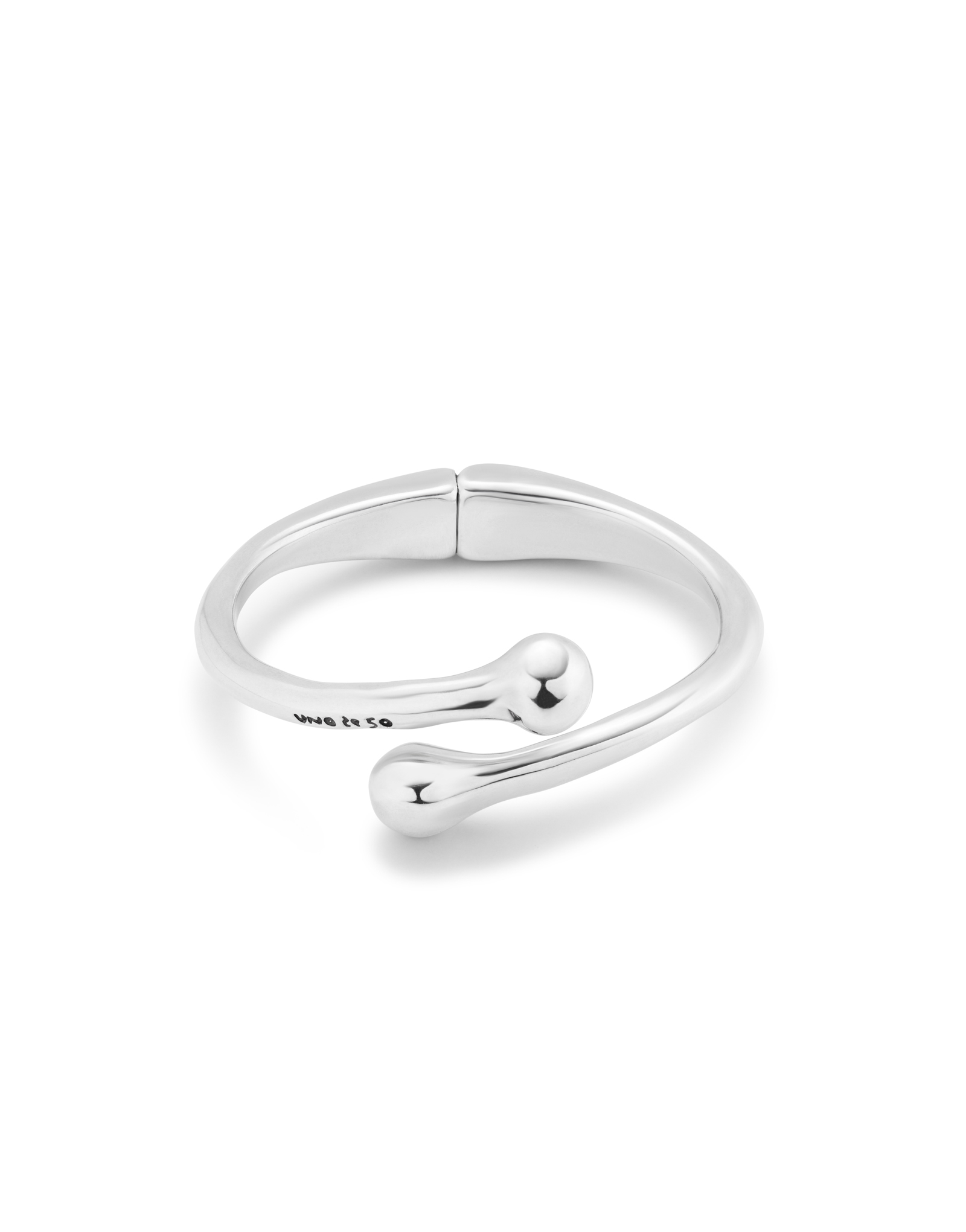 Bangle bracelet with inner spring, Silver, large thumbnail