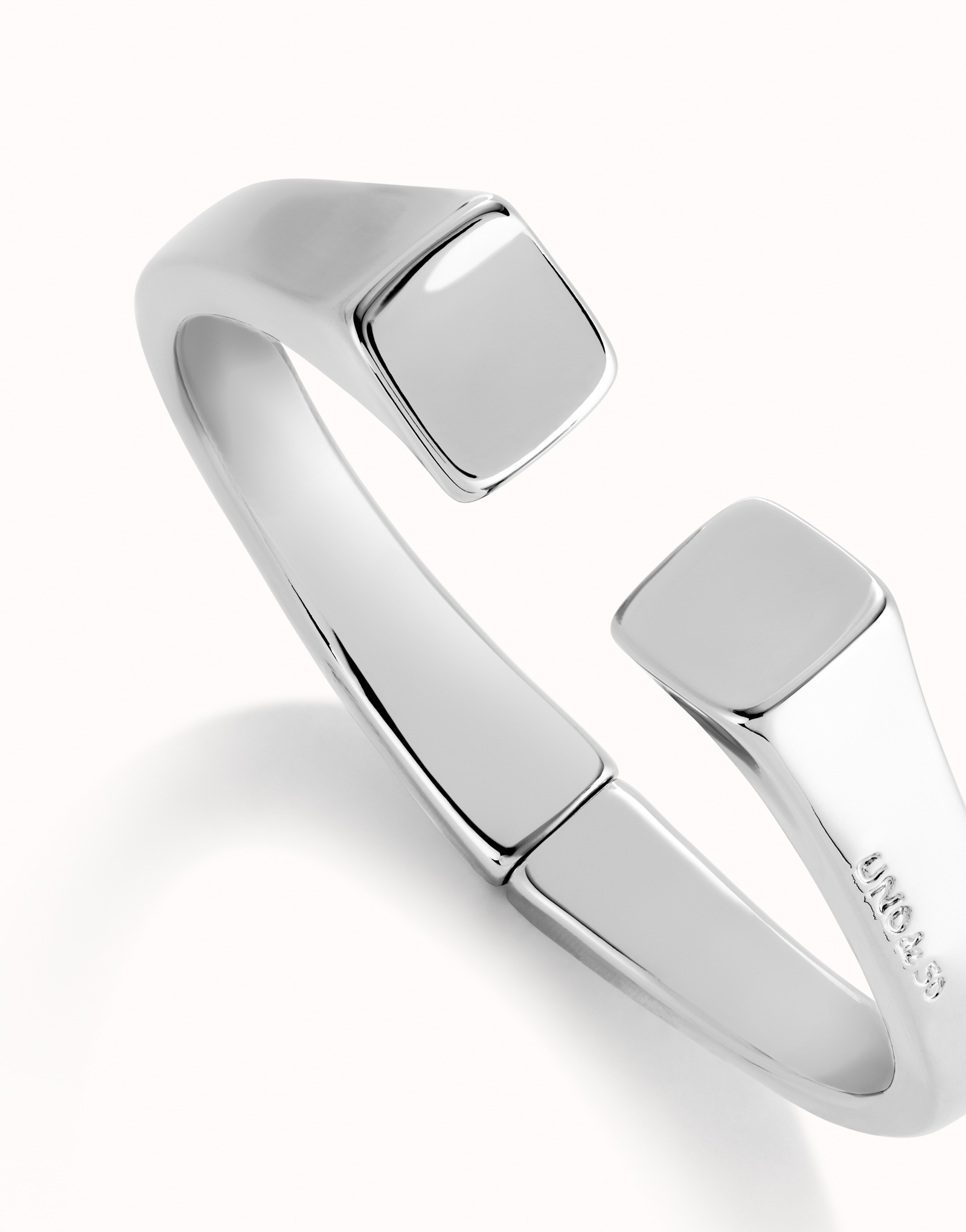 Bangle bracelet with square shape, Silver, large thumbnail