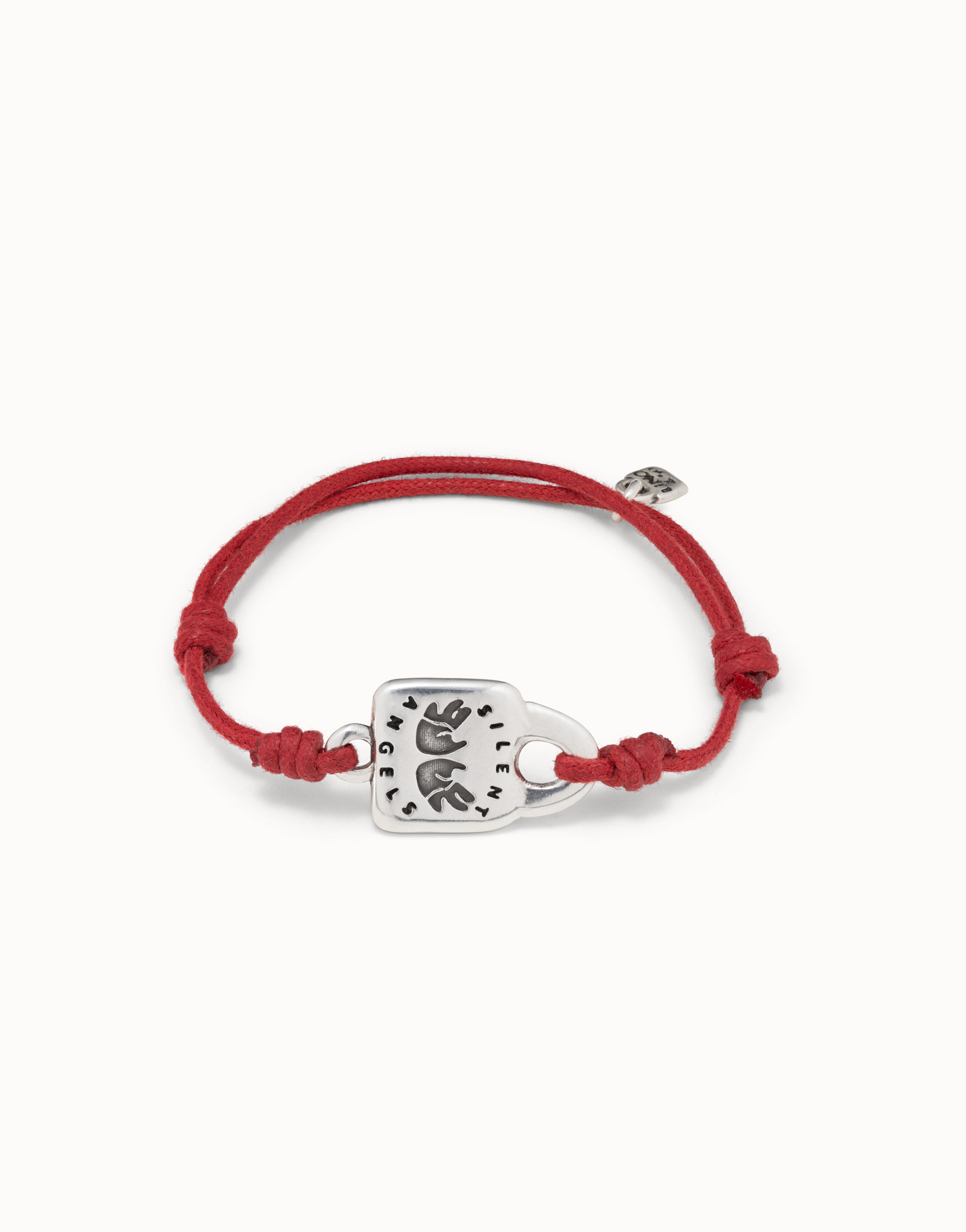 Leather bracelet with links and topaz, Silver, large thumbnail