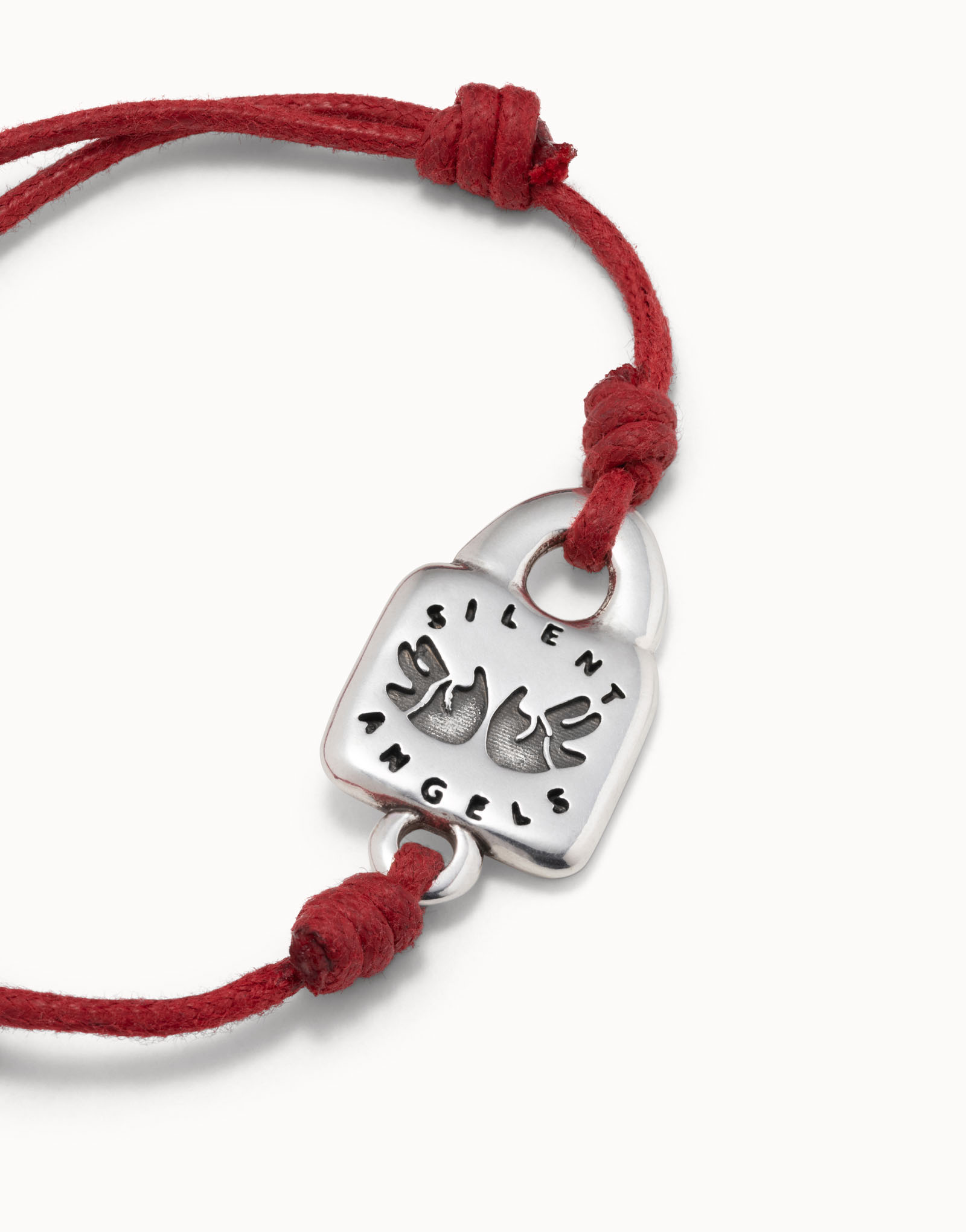 Leather bracelet with links and topaz, Silver, large thumbnail