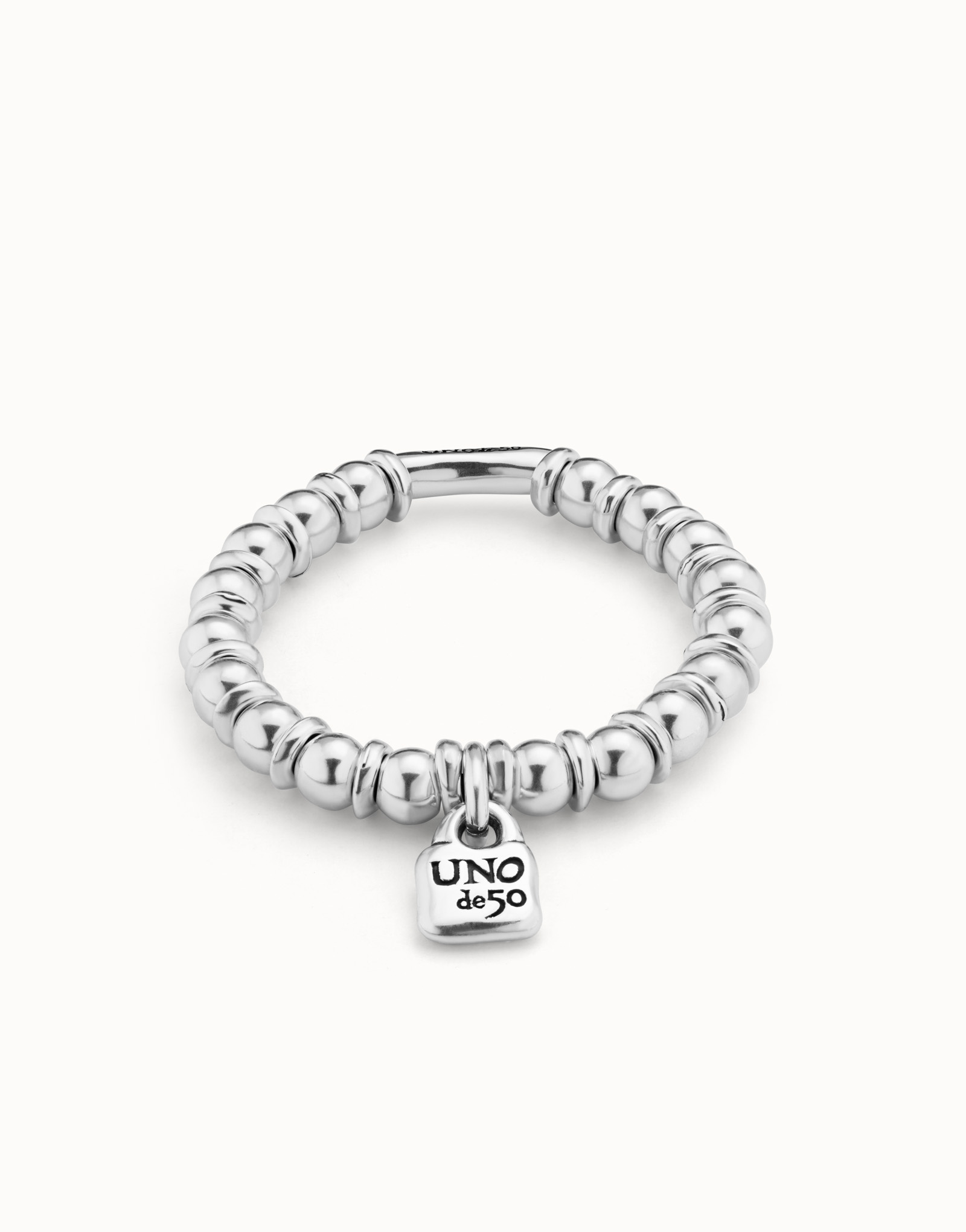 Beaded stretch bracelet, Silver, large thumbnail