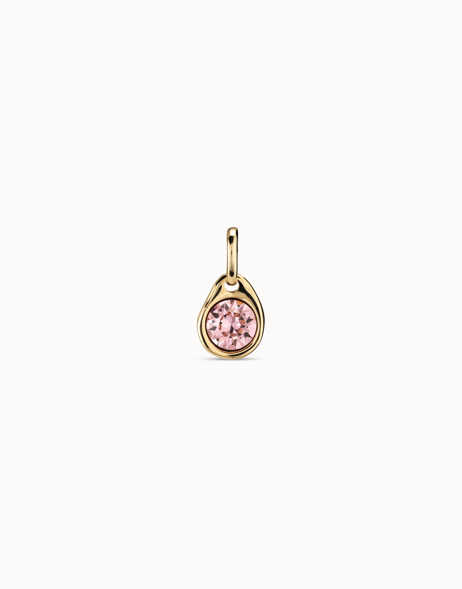 Charm bañado en oro con cristal rosa, Dorado, large thumbnail