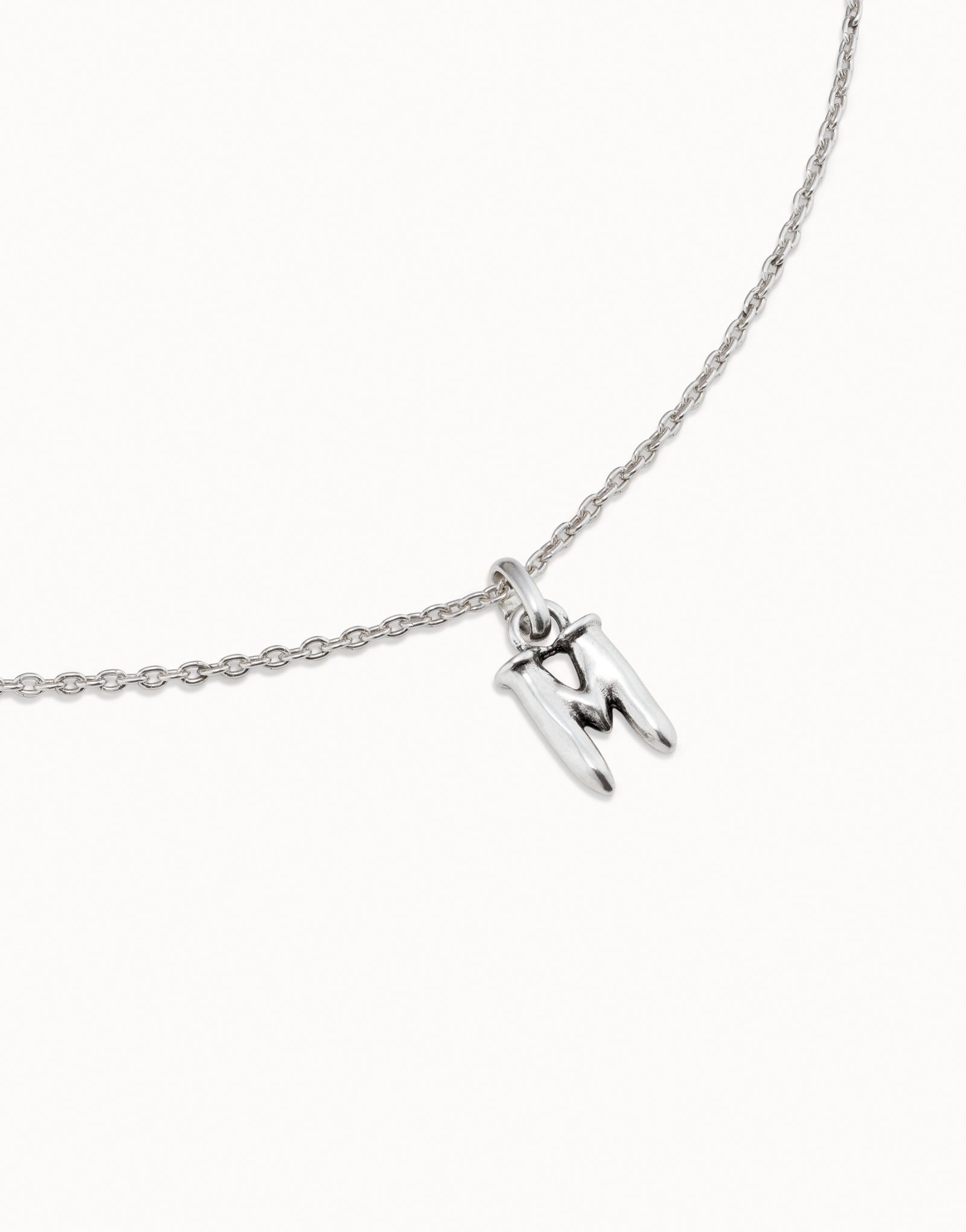 Short chain charm necklace, Silver, large thumbnail