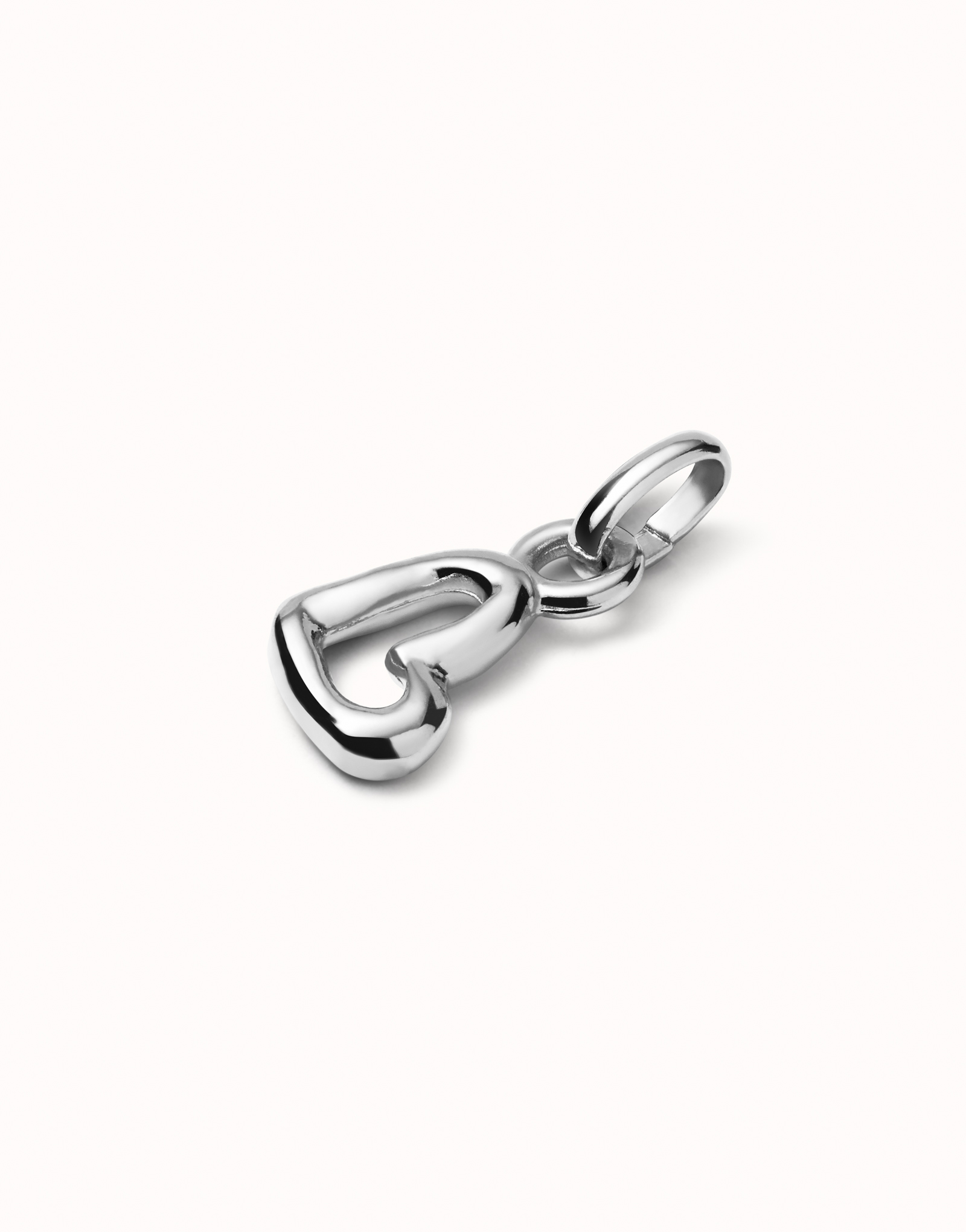Heart-shaped charm, Silver, large thumbnail