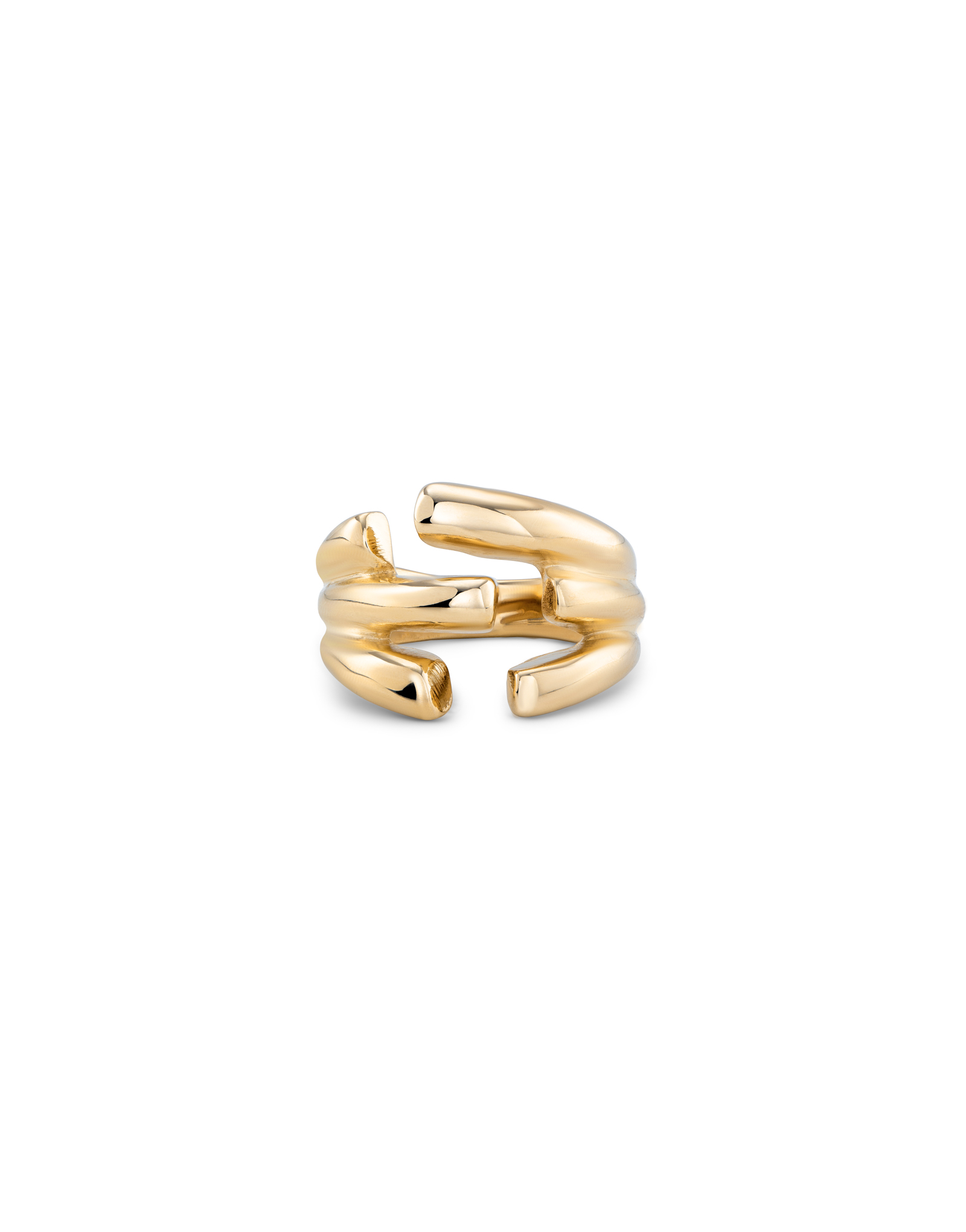 Irregular open ring, Golden, large thumbnail