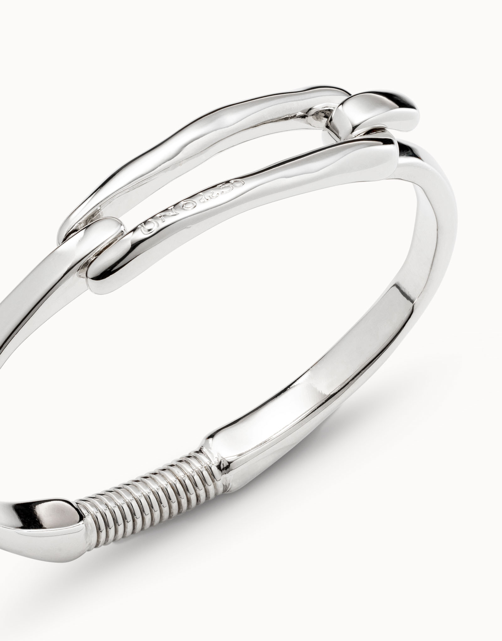 Bangle bracelet with buckle, Silver, large thumbnail