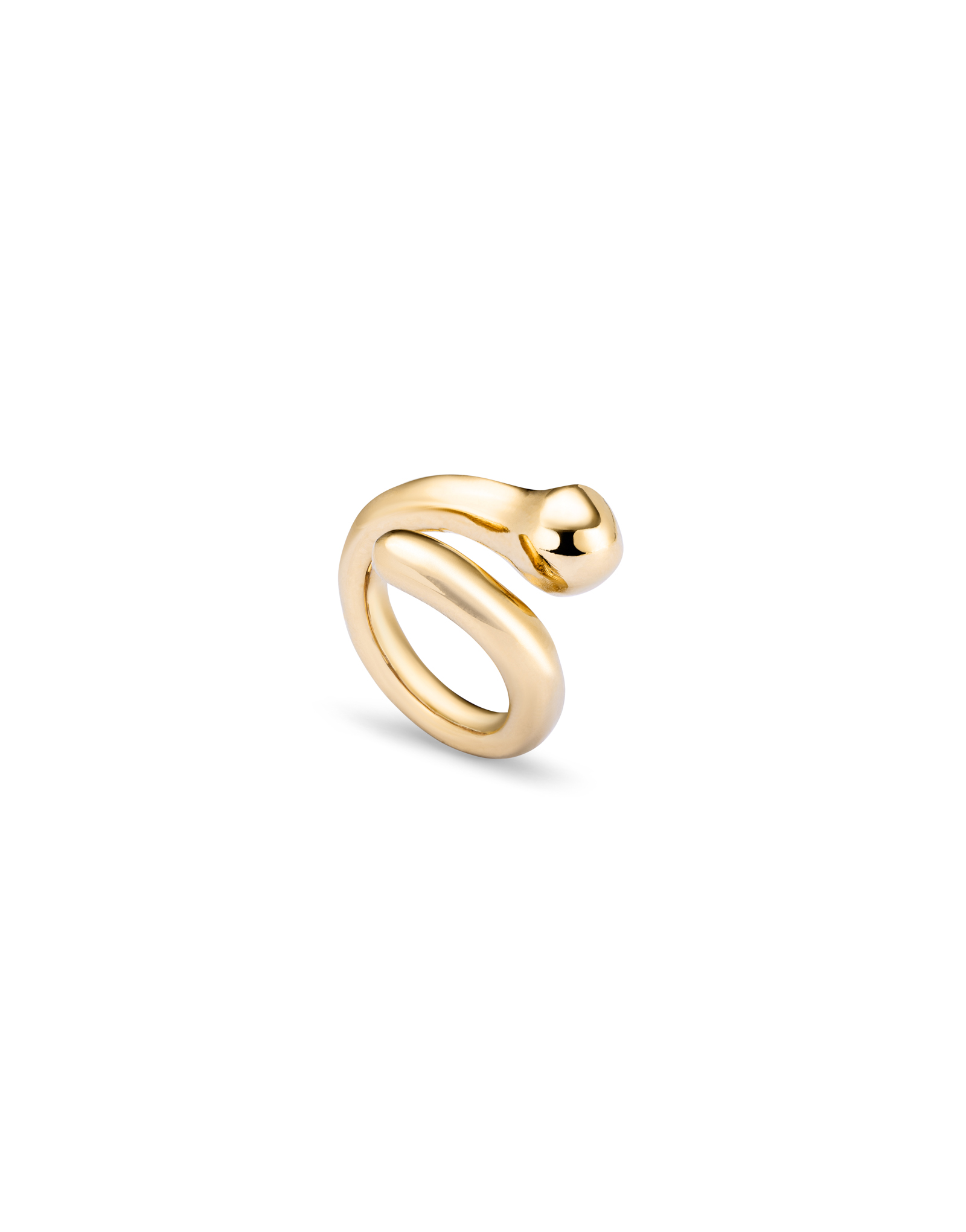 Open ring with a sphere, Golden, large thumbnail