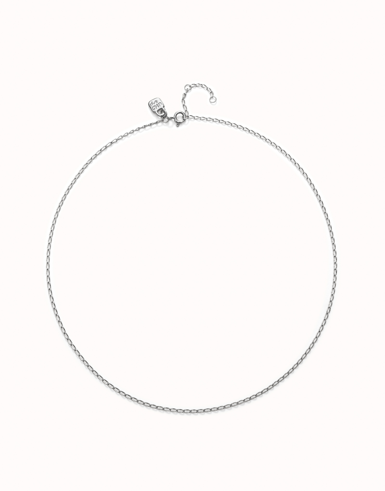 Link chain charm necklace, Silver, large thumbnail