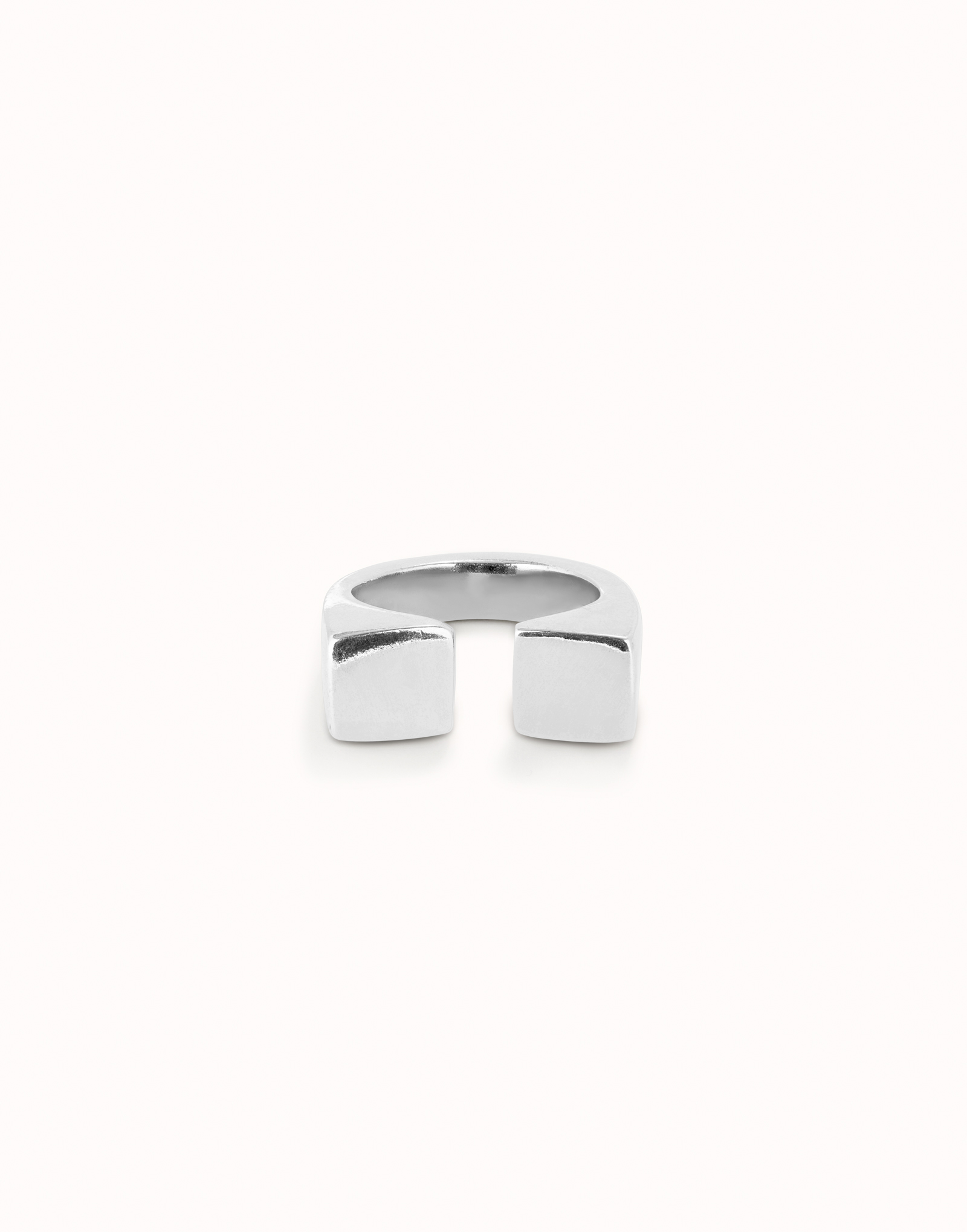 Square shape open ring, Silver, large thumbnail