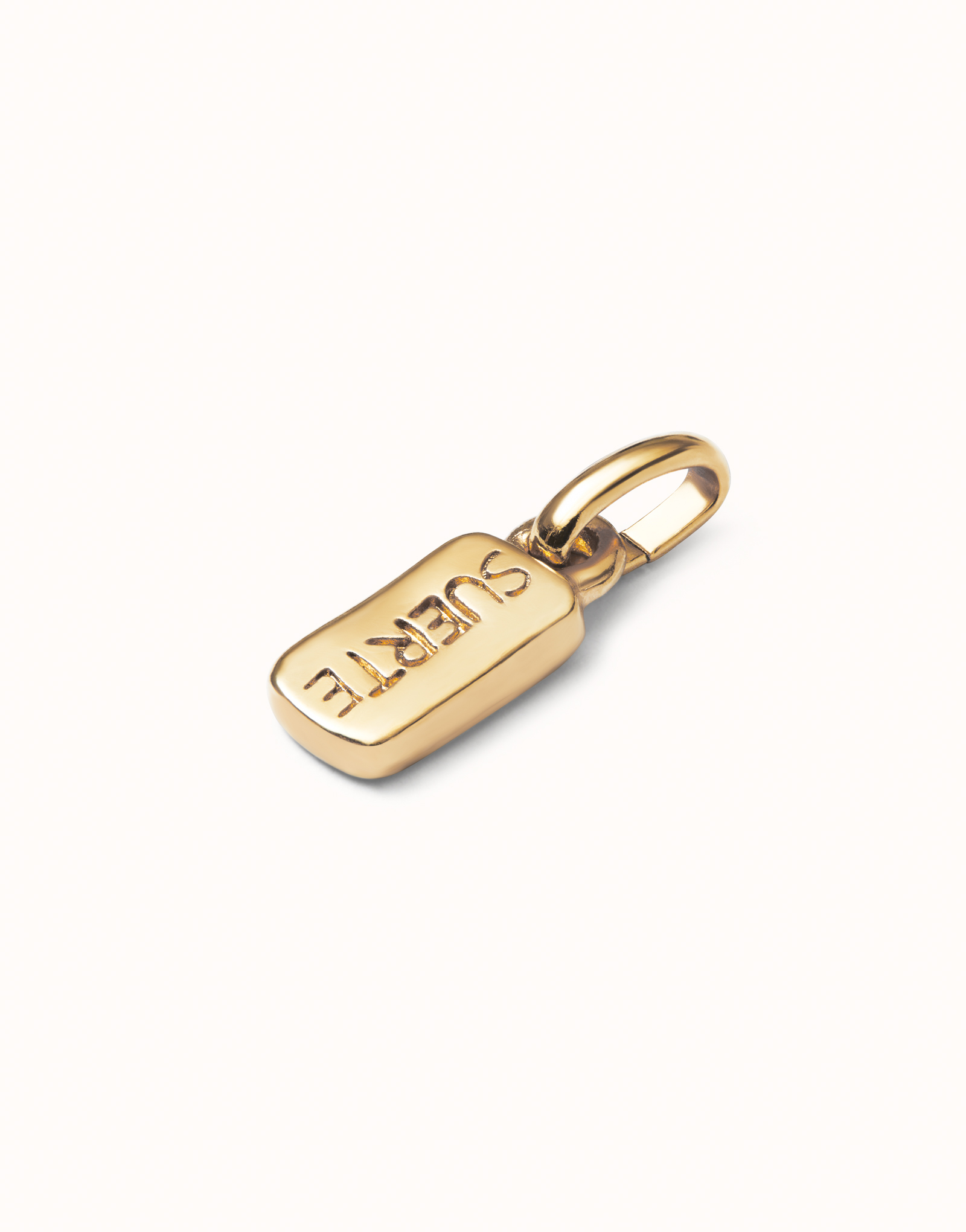 Charm with the word “lucky”, Golden, large thumbnail
