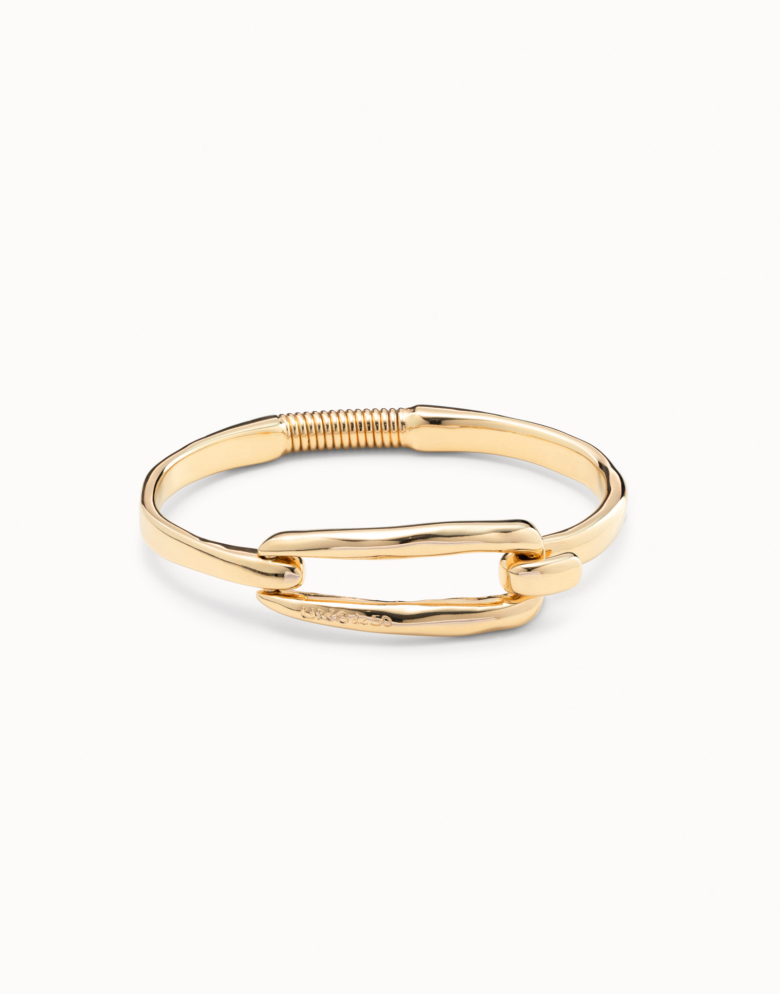 Bangle bracelet with buckle, Golden, large thumbnail