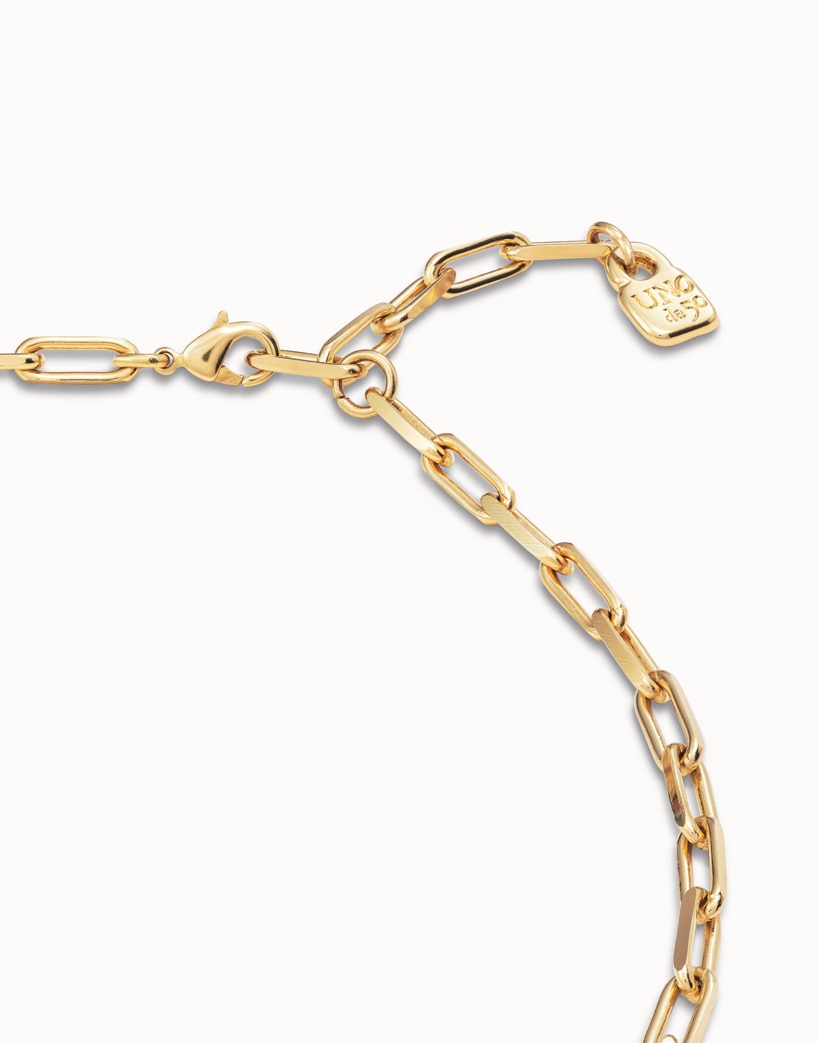 Short link chain charm necklace, Golden, large thumbnail