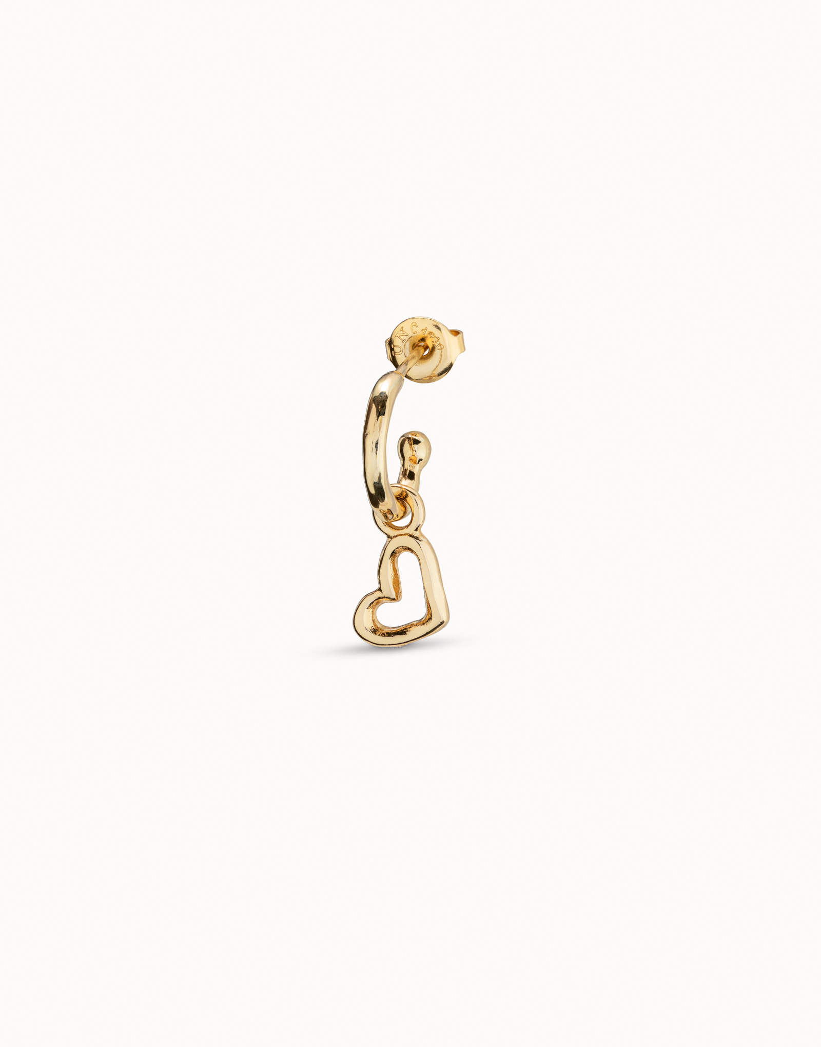 Heart  Single Hoop Charm, Golden, large thumbnail