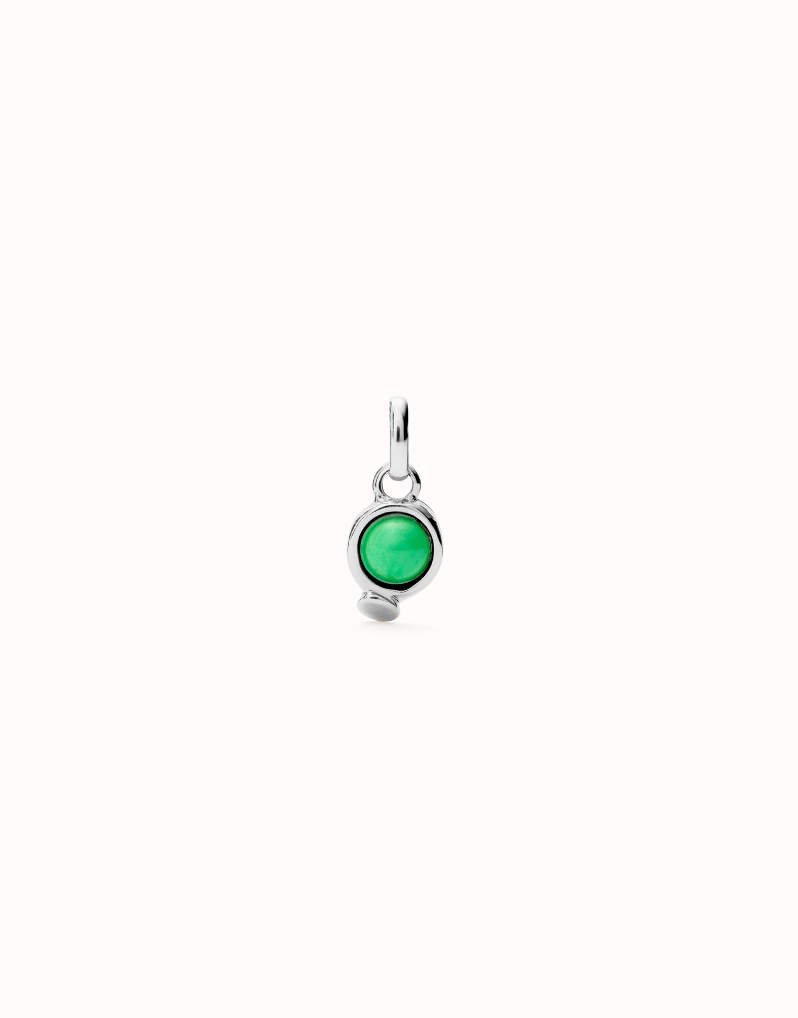 Charm with red stone, Silver, large thumbnail