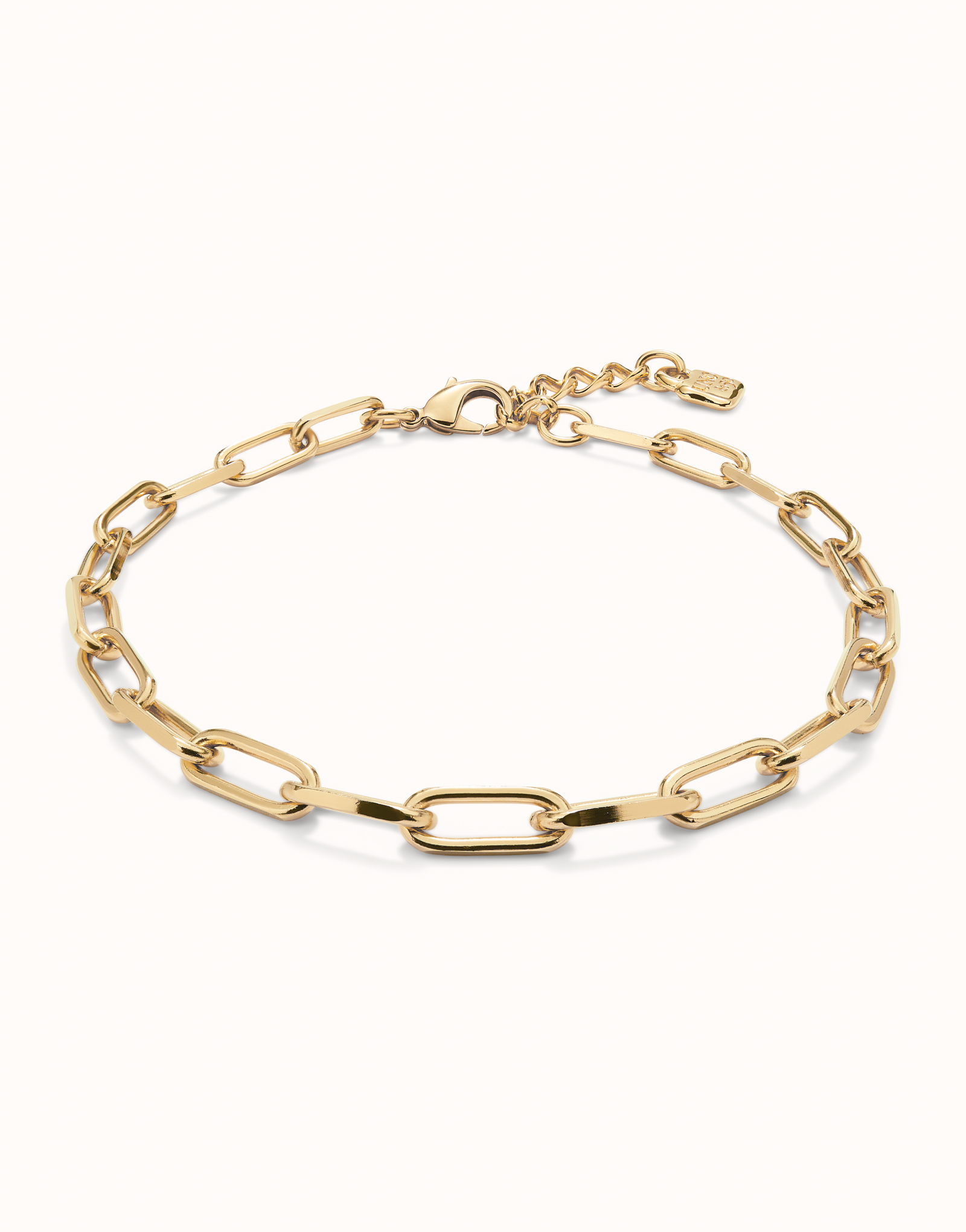 Short oval link chain necklace, Golden, large thumbnail