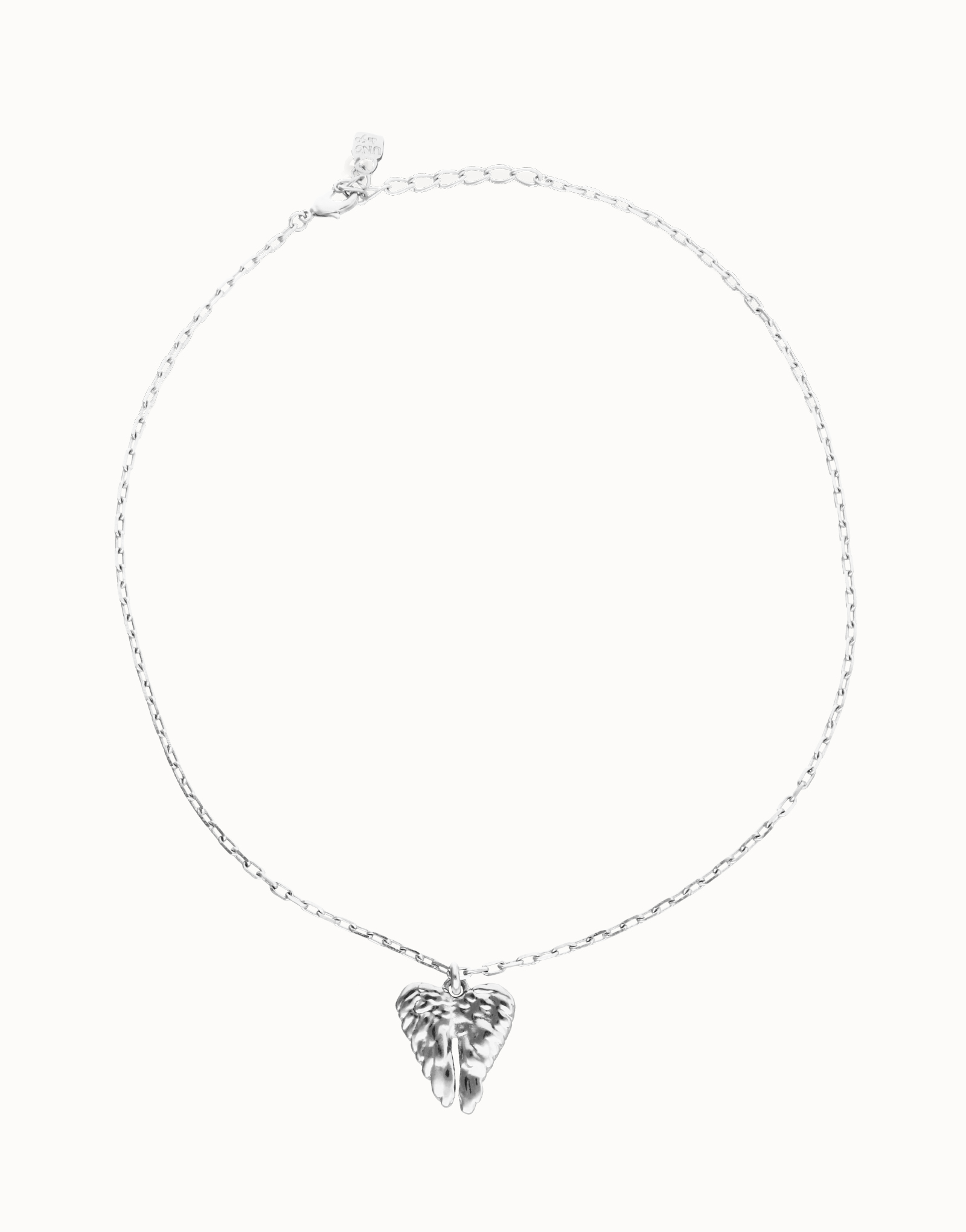 Short necklace with wing detail, Silver, large thumbnail