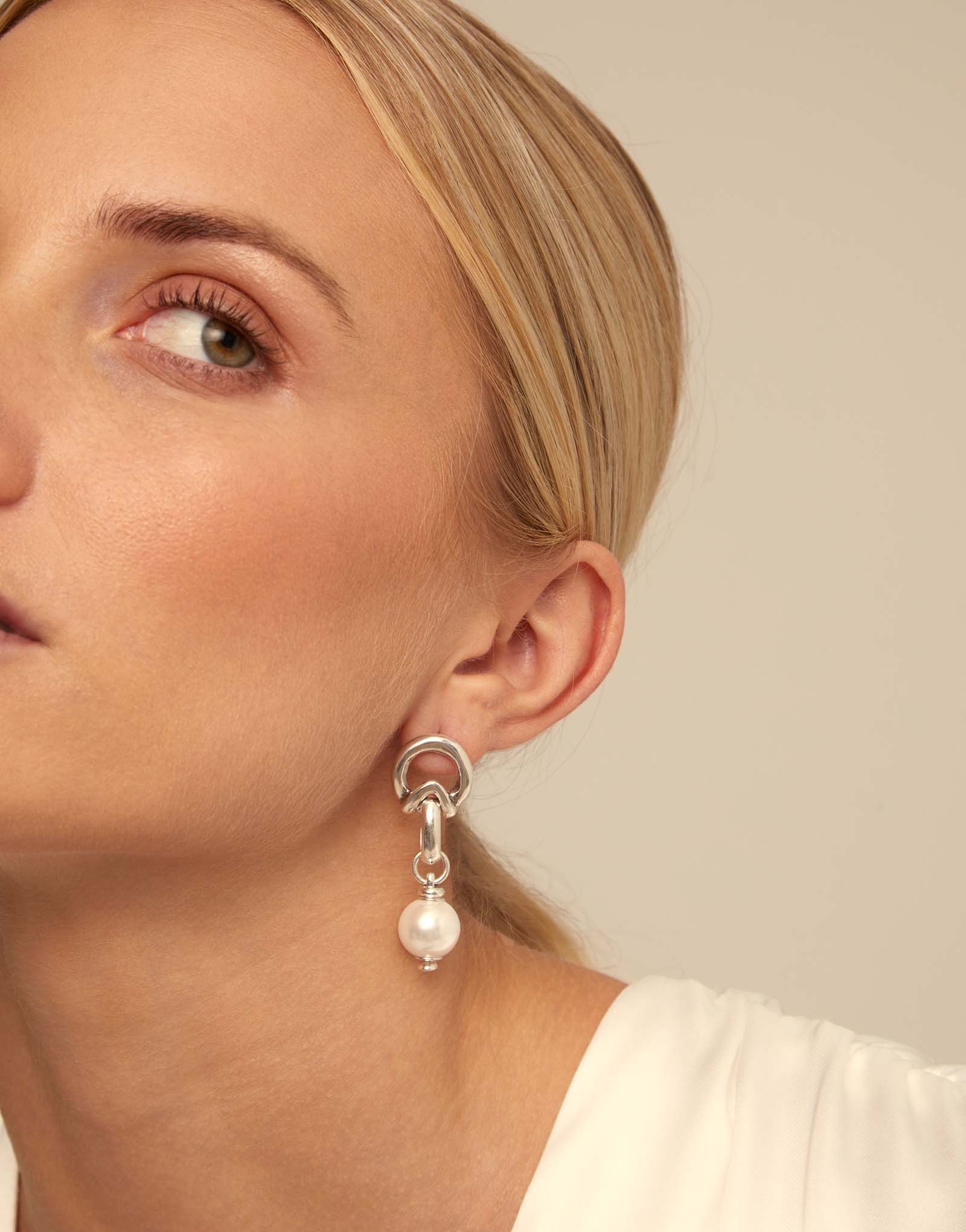 EarRing EndPearl, Silver, large thumbnail