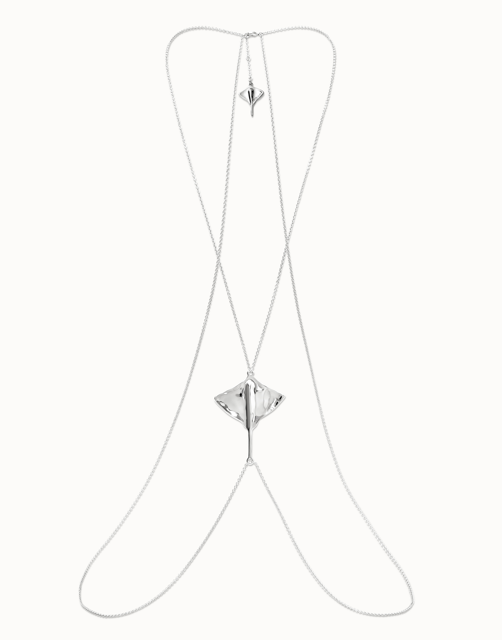 Body chain with manta ray, Silver, large thumbnail