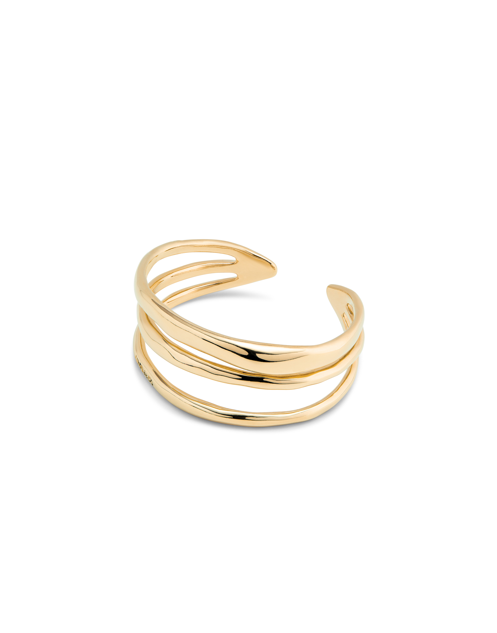 Triple strand cuff bracelet, Golden, large thumbnail