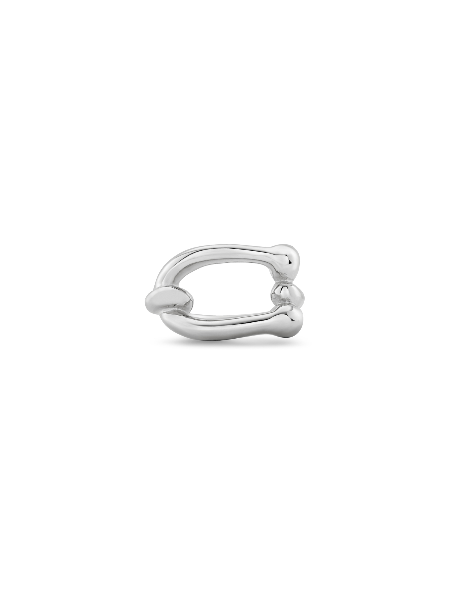Link shaped ring, Silver, large thumbnail