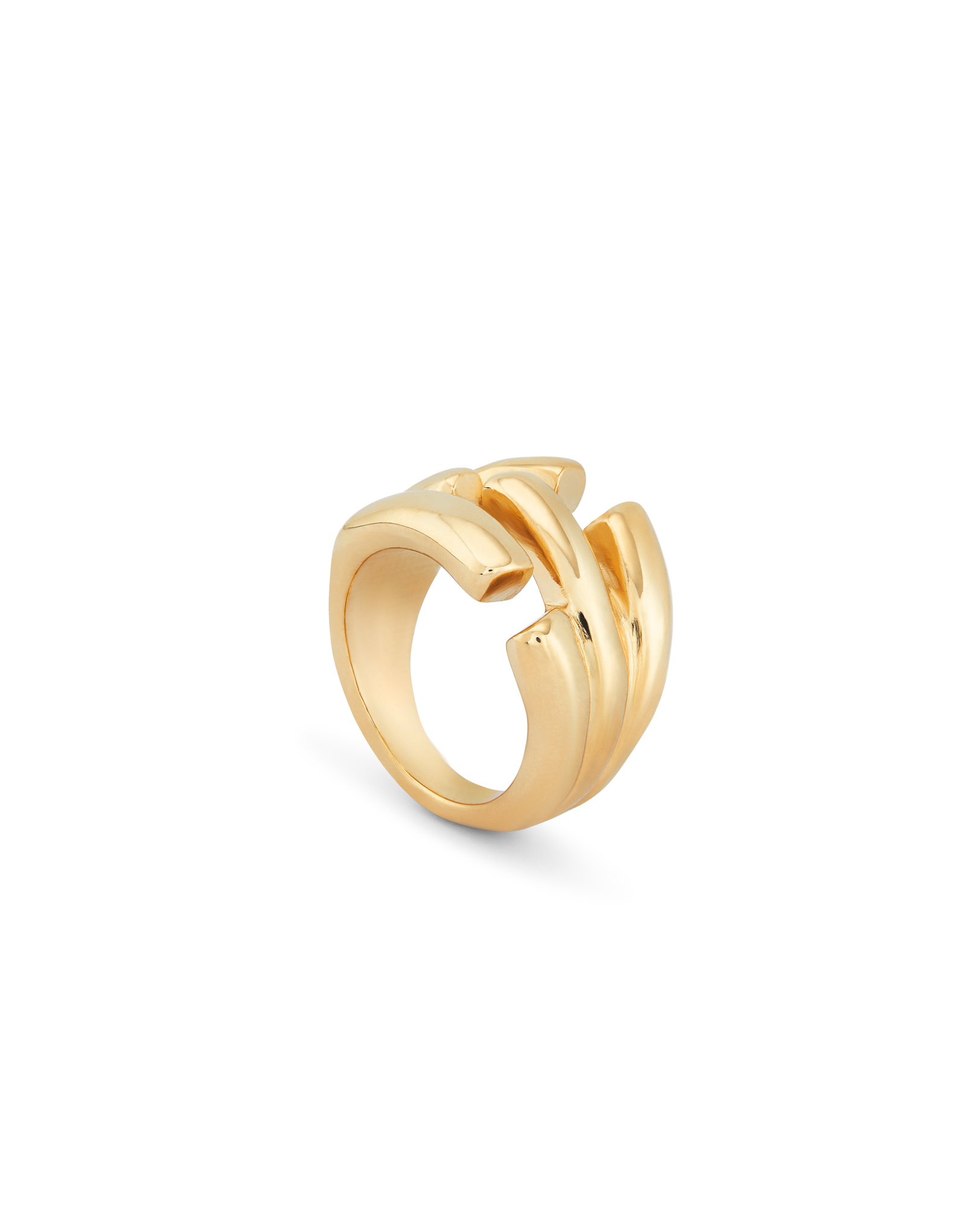 Irregular open ring, Golden, large thumbnail