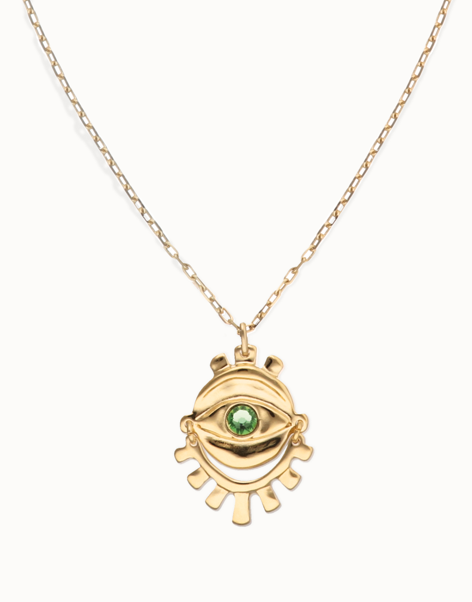 Multi strand chain necklace with an eye, Golden, large thumbnail