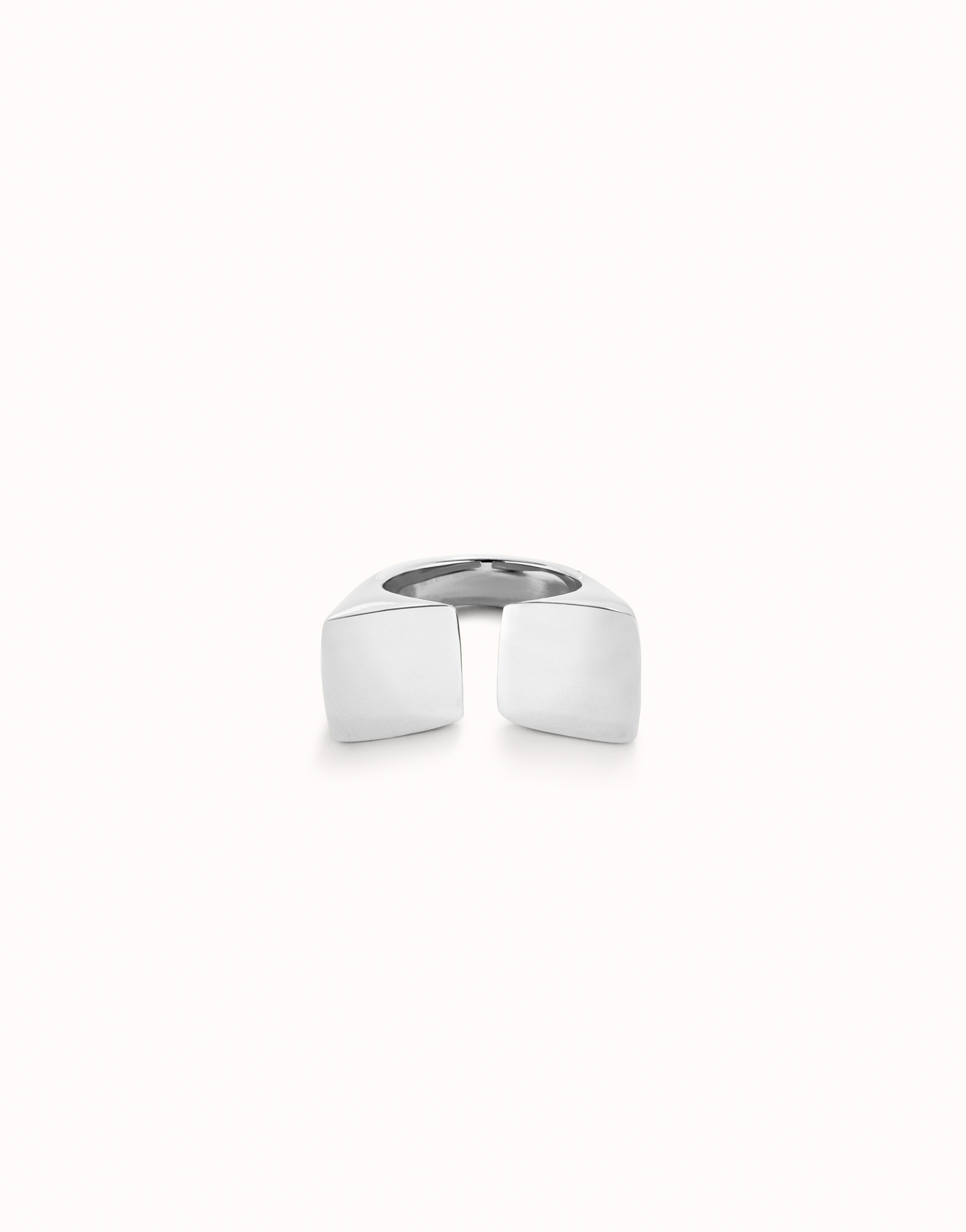 Square shape open ring, Silver, large thumbnail