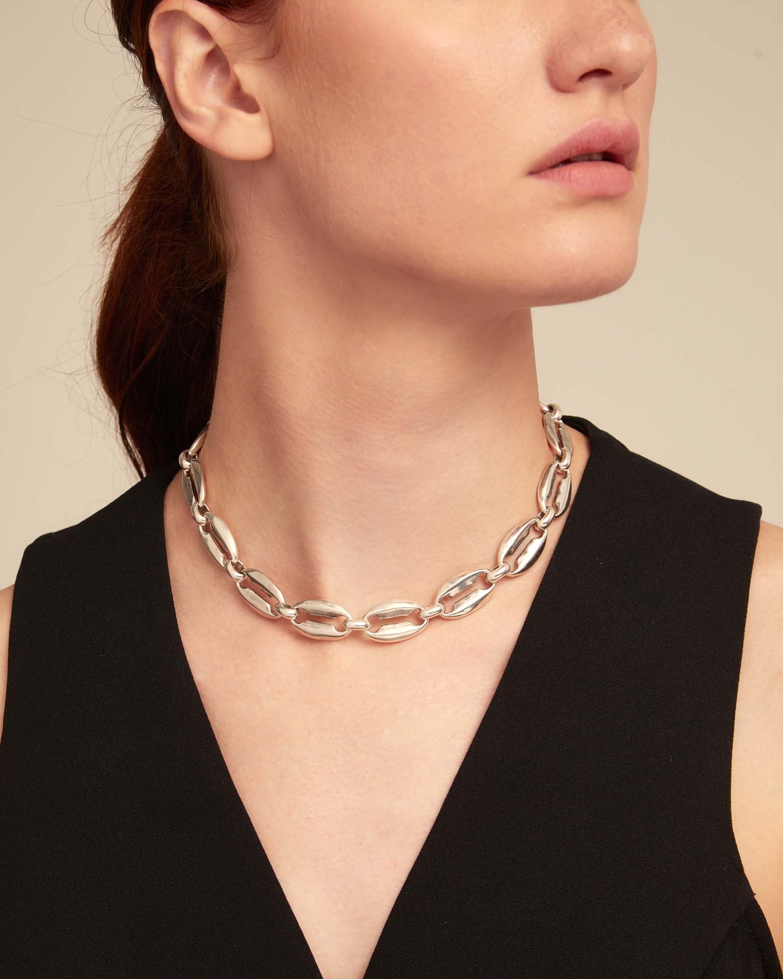 Short link chain necklace, Silver, large thumbnail