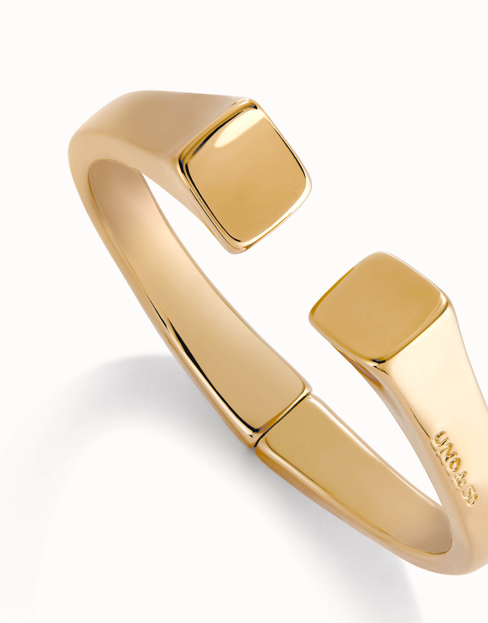 Bangle bracelet with square shape, Golden, large thumbnail
