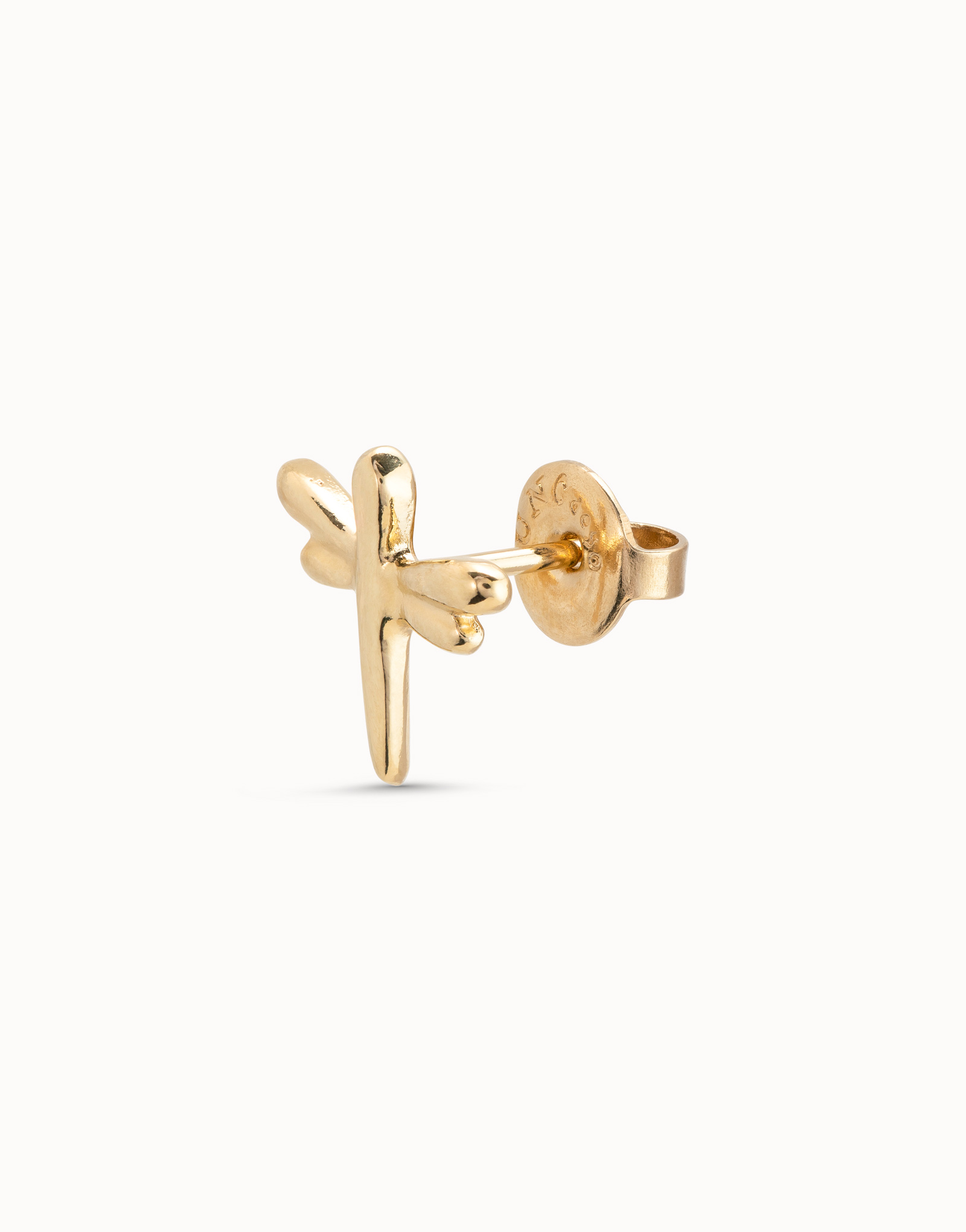 Dragonfly Single Stud Earring, Golden, large thumbnail