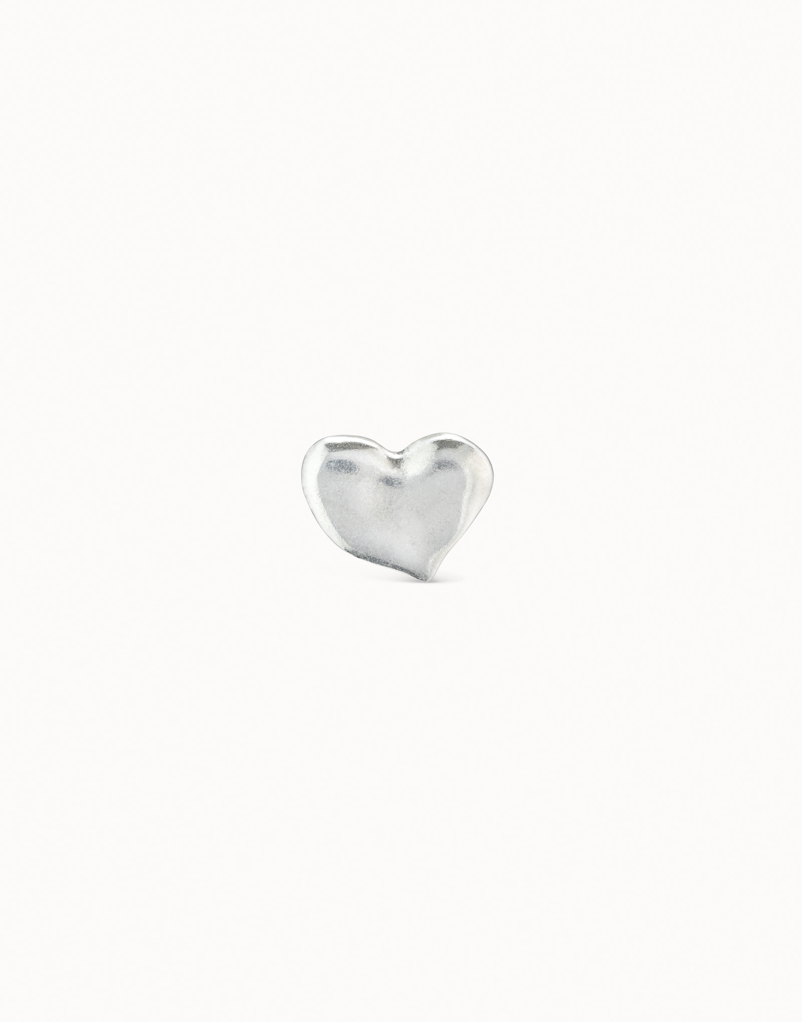 Heart Single Stud Earring, Silver, large thumbnail