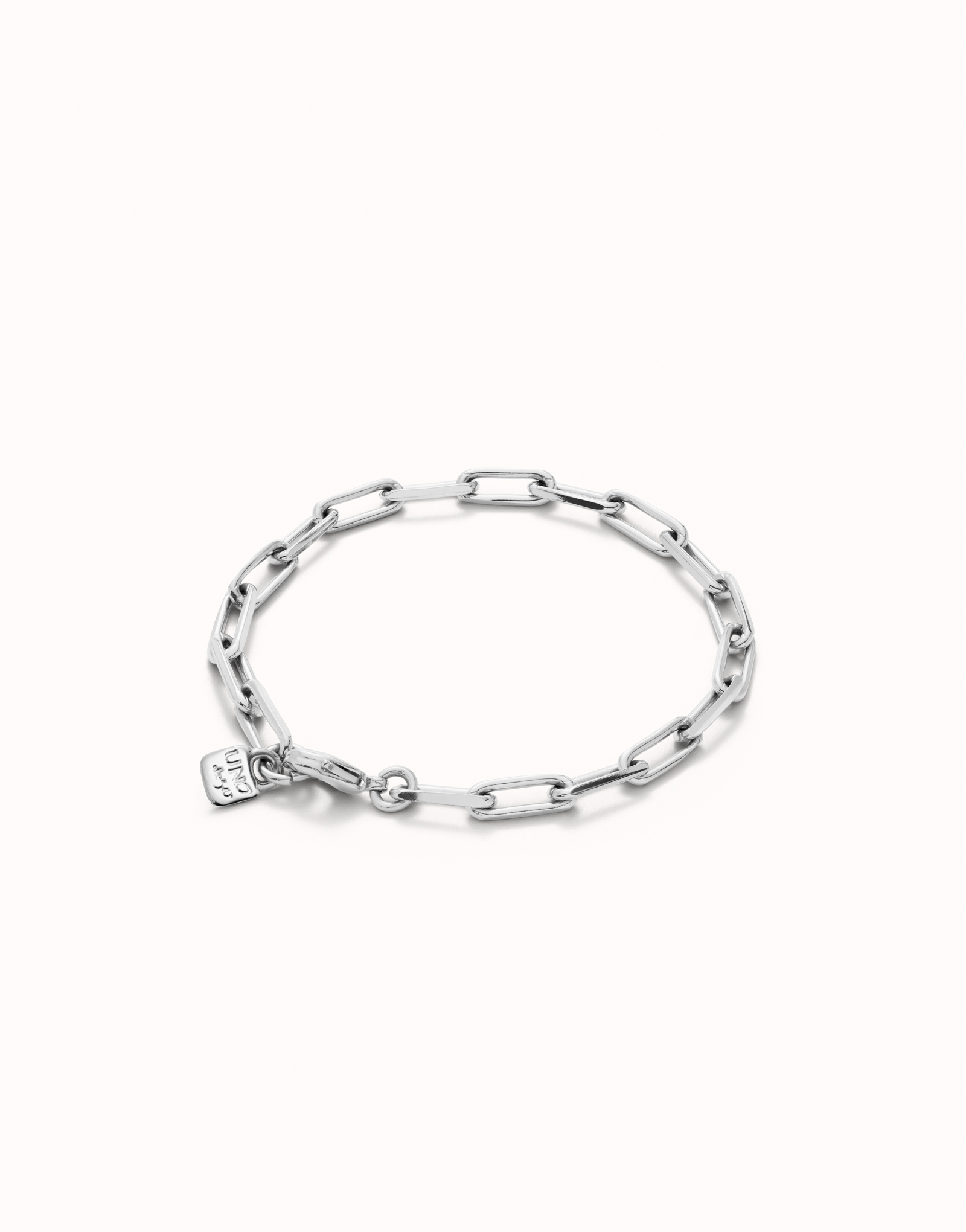 Rectangular link chain bracelet, Silver, large thumbnail