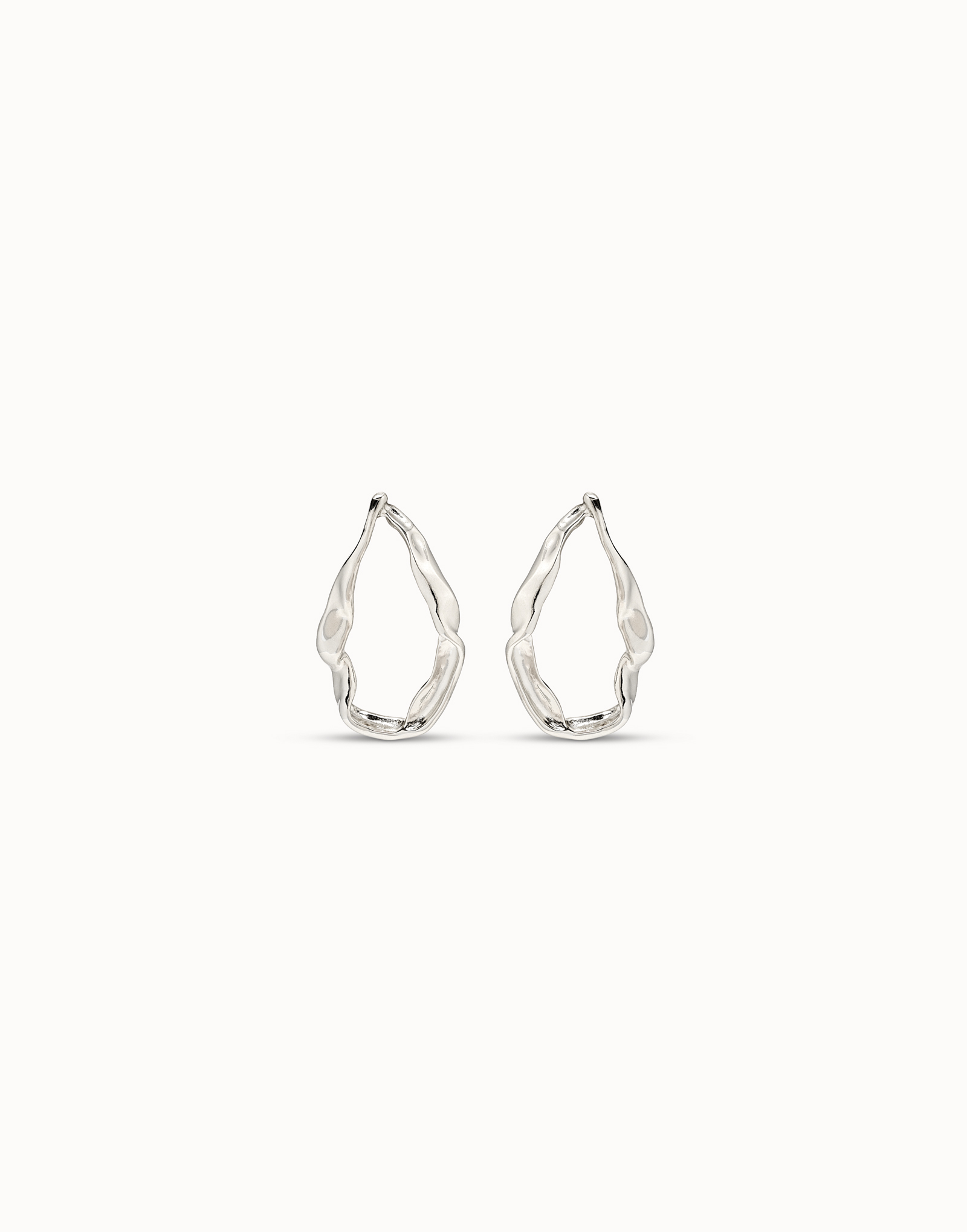 Large hoop earrings, Silver, large thumbnail