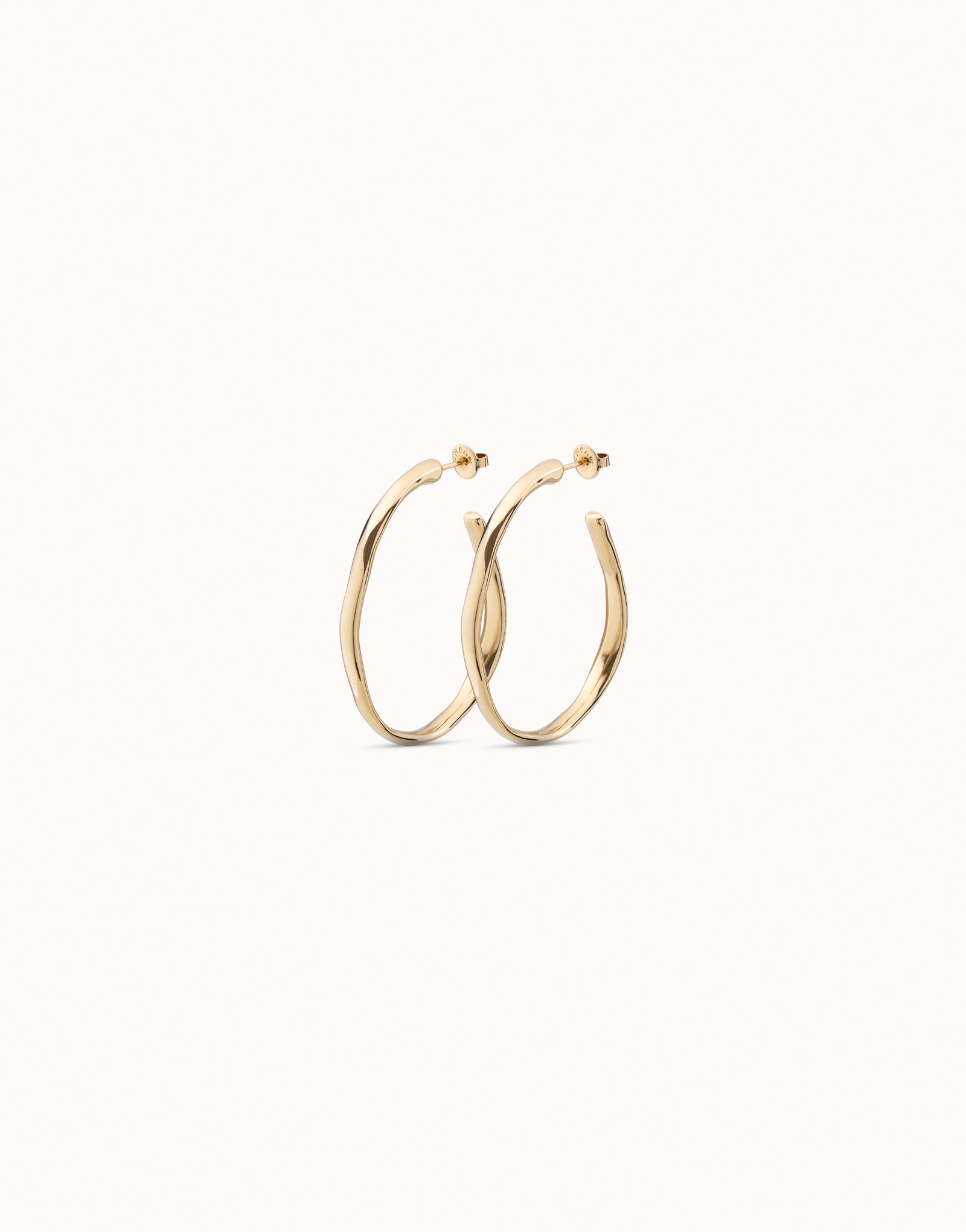 Open hoop earrings, Golden, large thumbnail