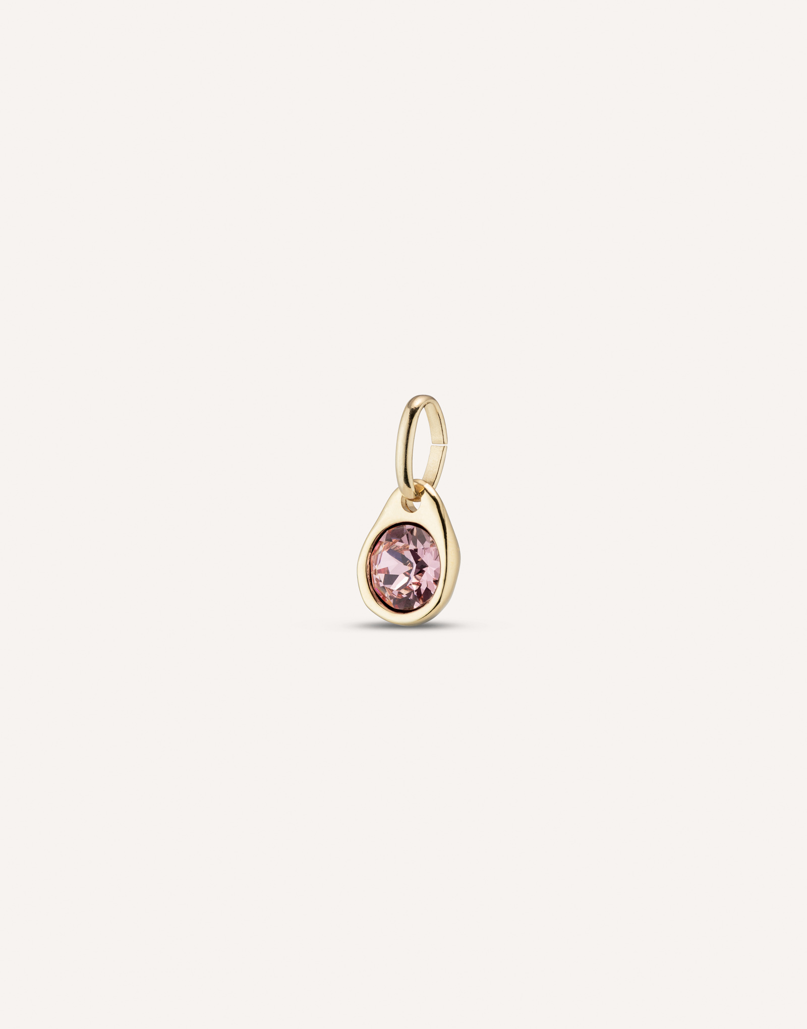 Charm bañado en oro con cristal rosa, Dorado, large thumbnail