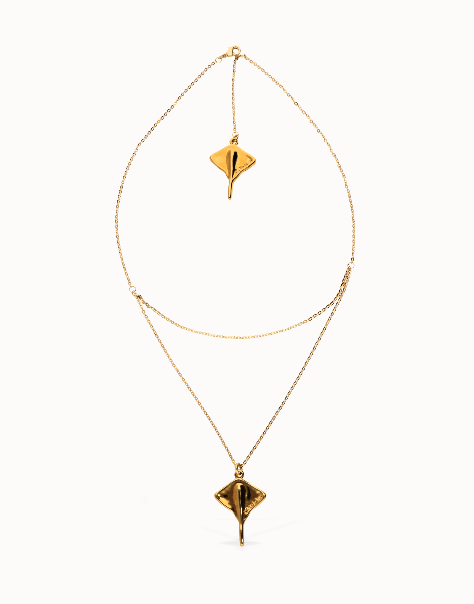 Multi strand chain necklace with manta ray, , large thumbnail