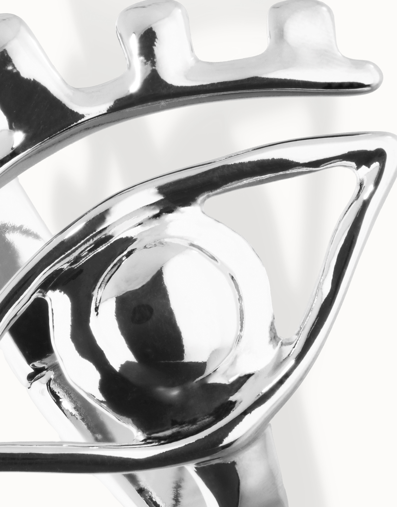 Bangle bracelet with a striking central eye, Silver, large thumbnail