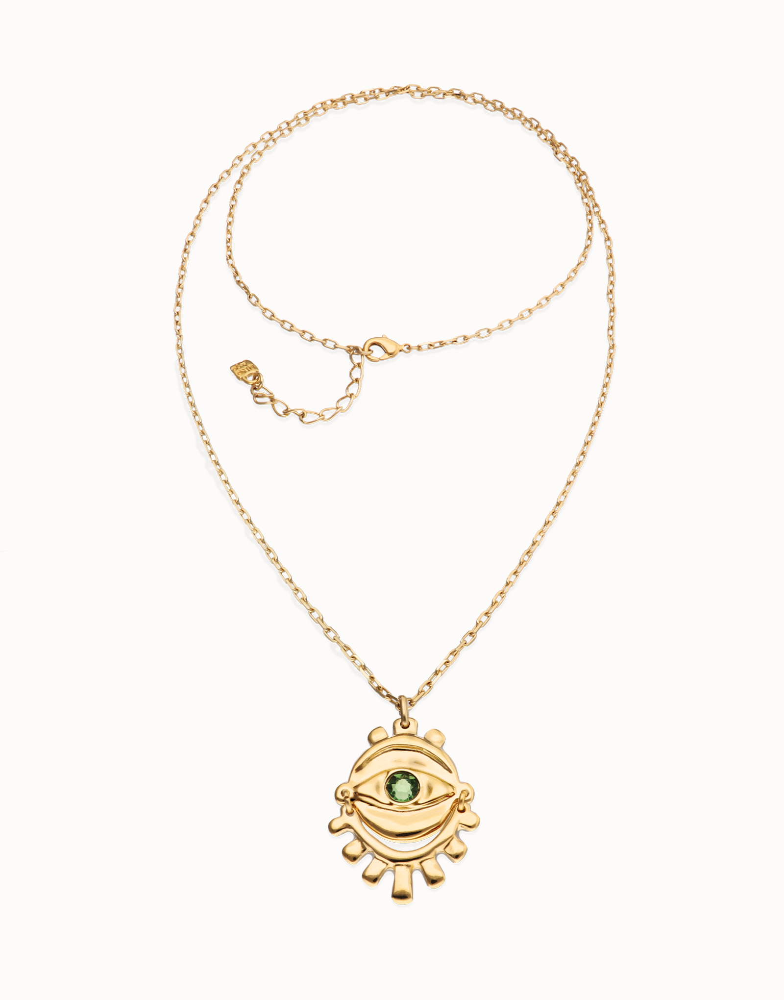 Multi strand chain necklace with an eye, Golden, large thumbnail