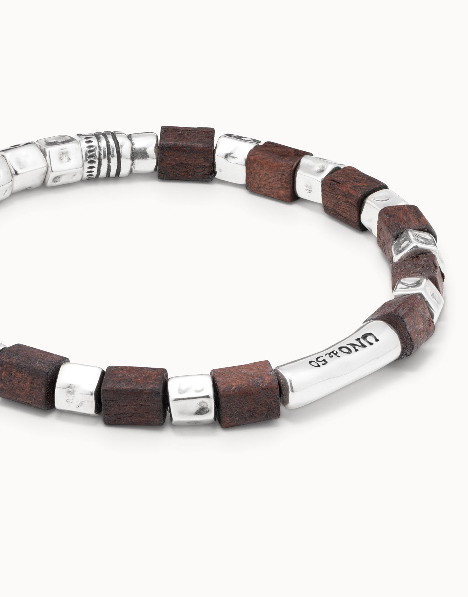 Leather bracelet with wooden beads, , large thumbnail