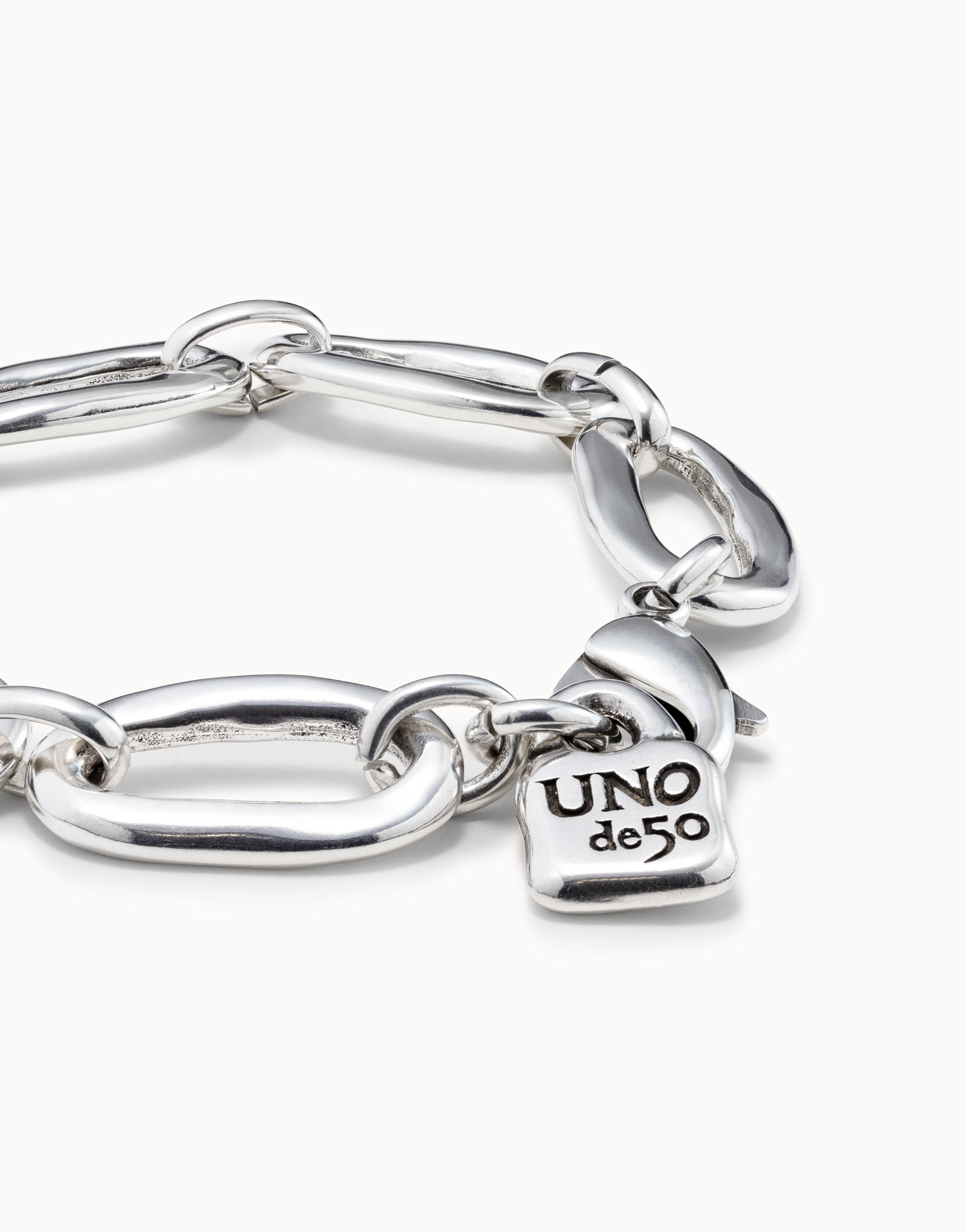 Oval link chain bracelet, Silver, large thumbnail