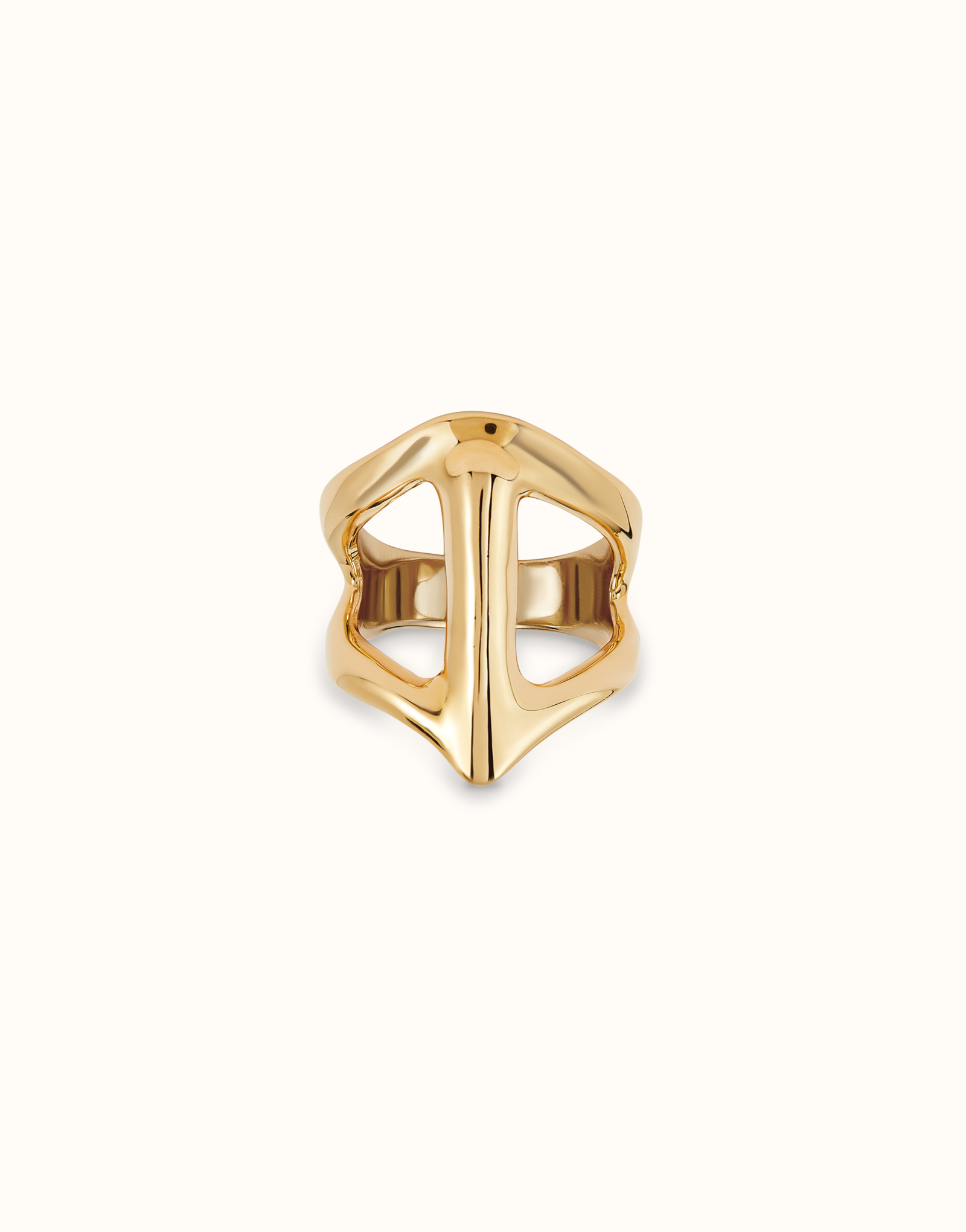 Manta ray-shaped ring, Golden, large thumbnail