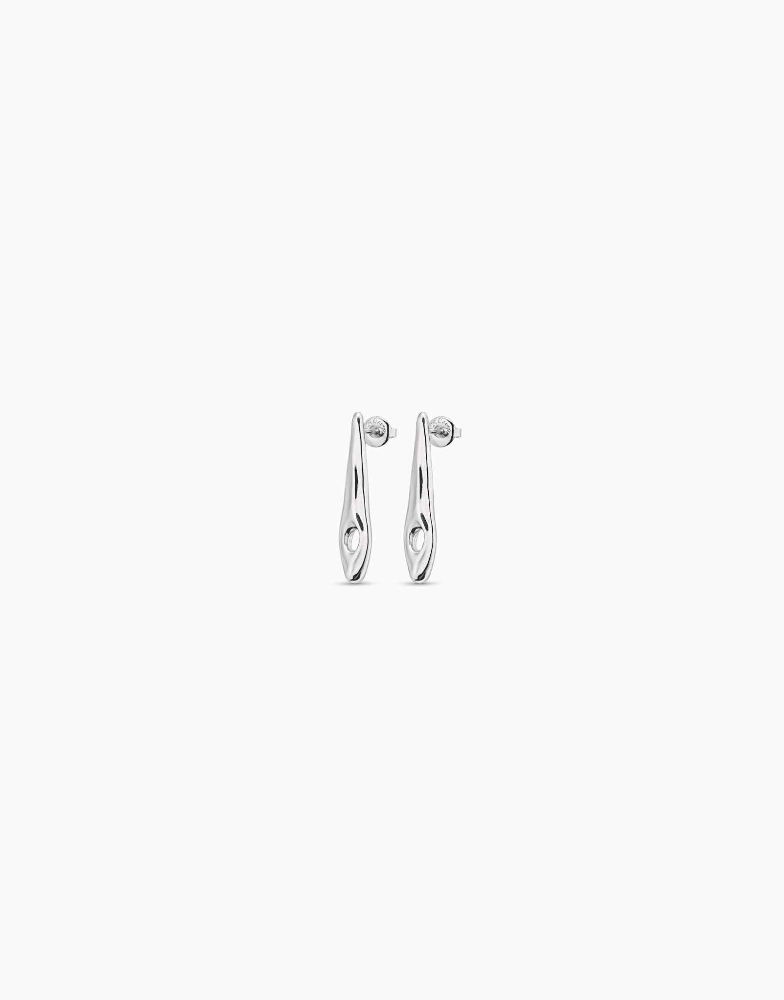 EarRing Leaf me alone, Silver, large thumbnail