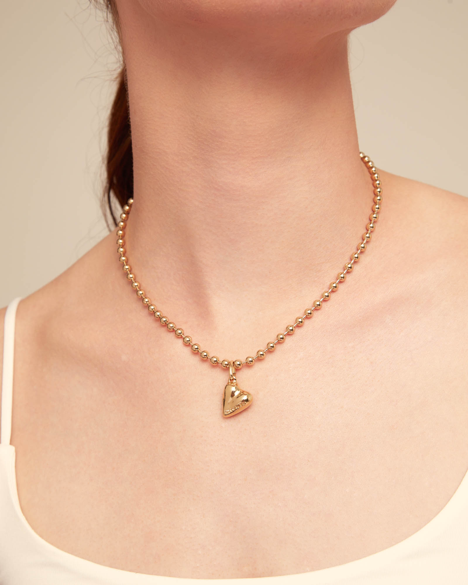 Heart shaped charm, Golden, large thumbnail