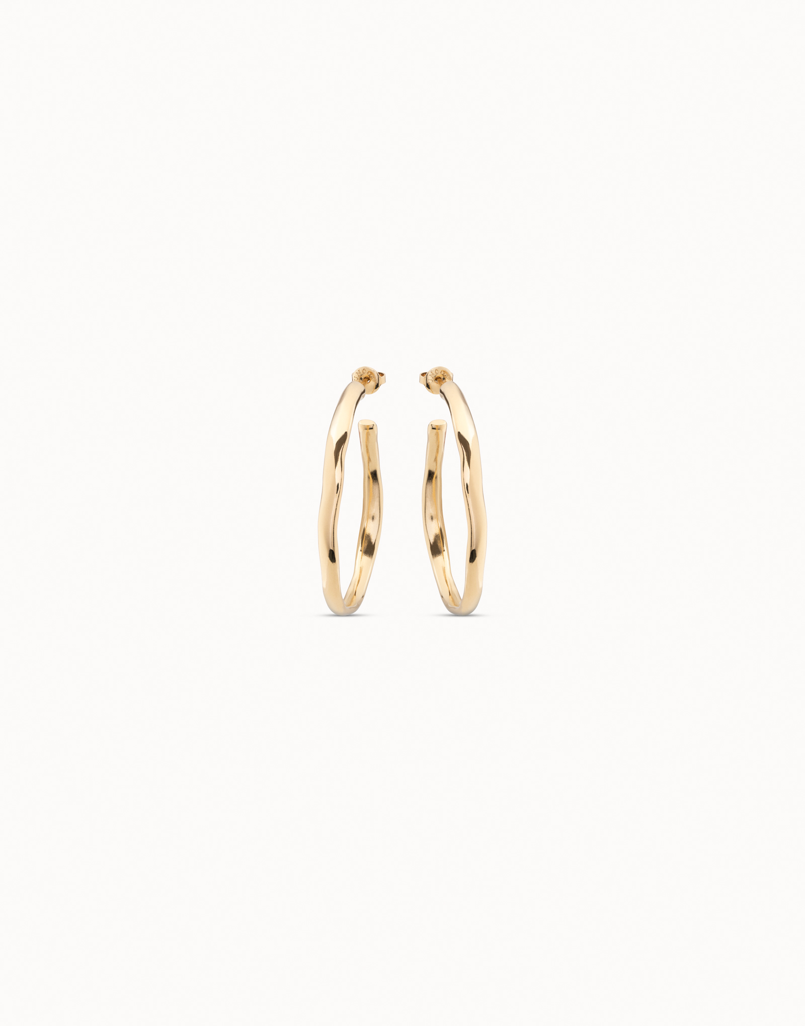Open hoop earrings, Golden, large thumbnail
