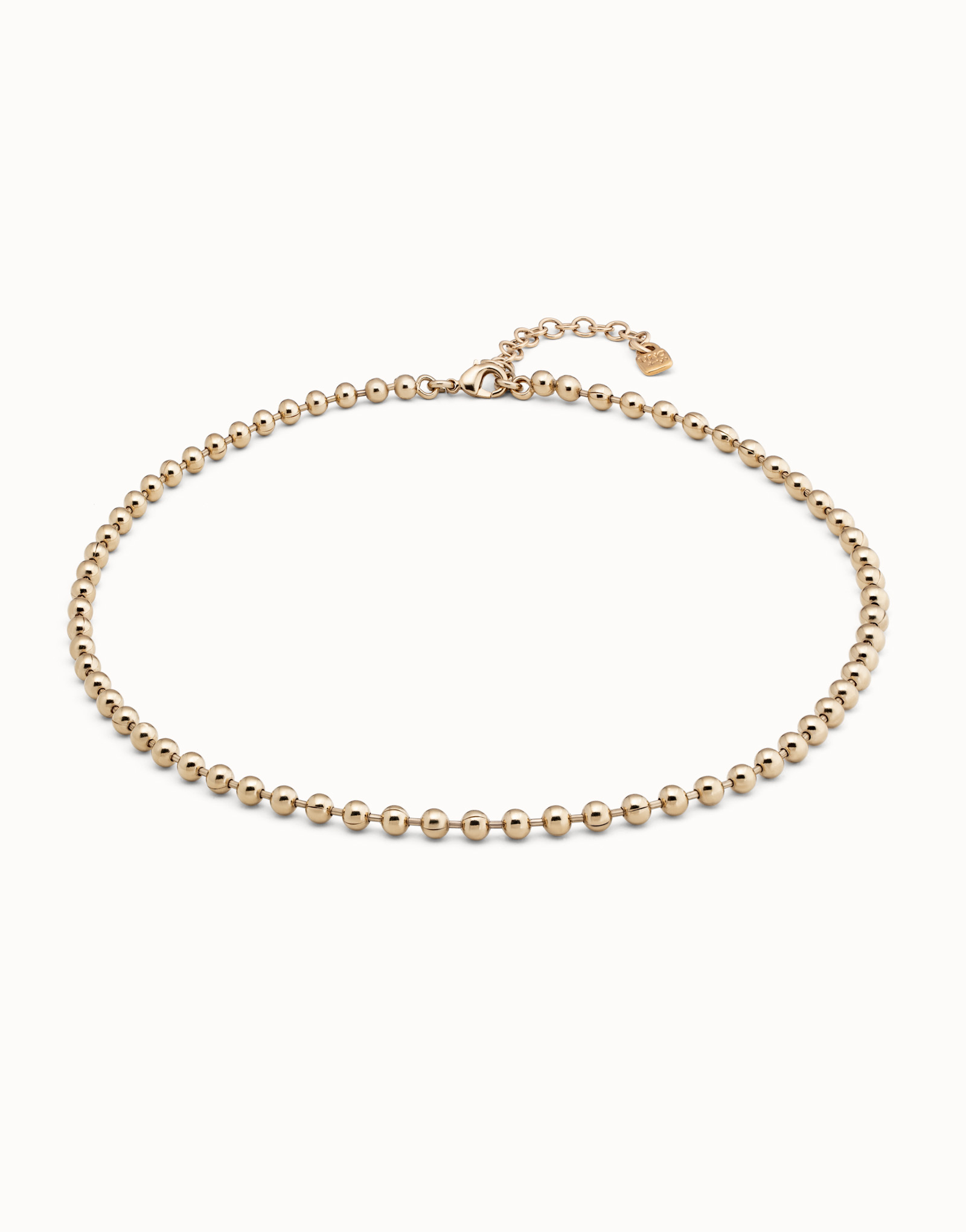 Beaded chain necklace, Golden, large thumbnail
